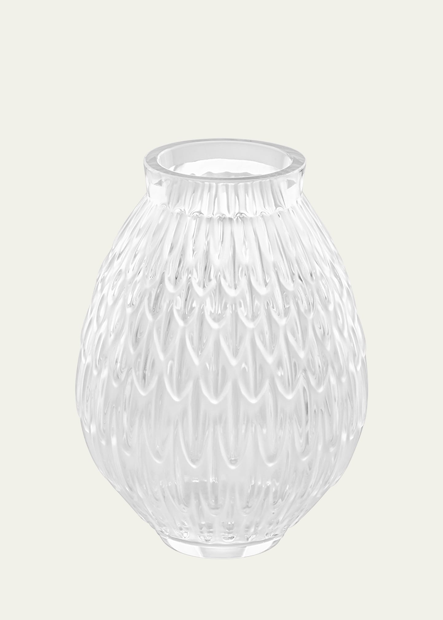 Lalique Plumes Vase SS, Clear