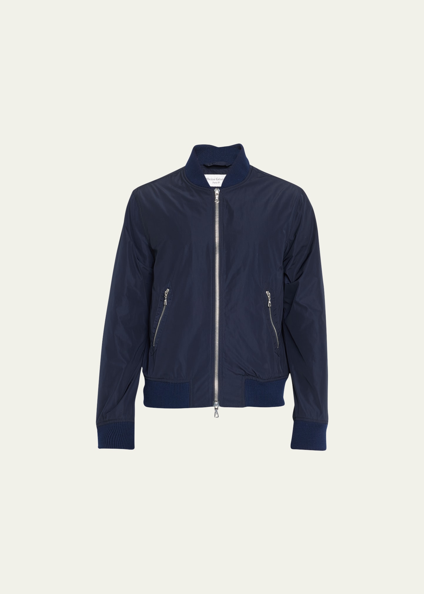 Officine Generale Bernard Zip Front Jacket In Navy