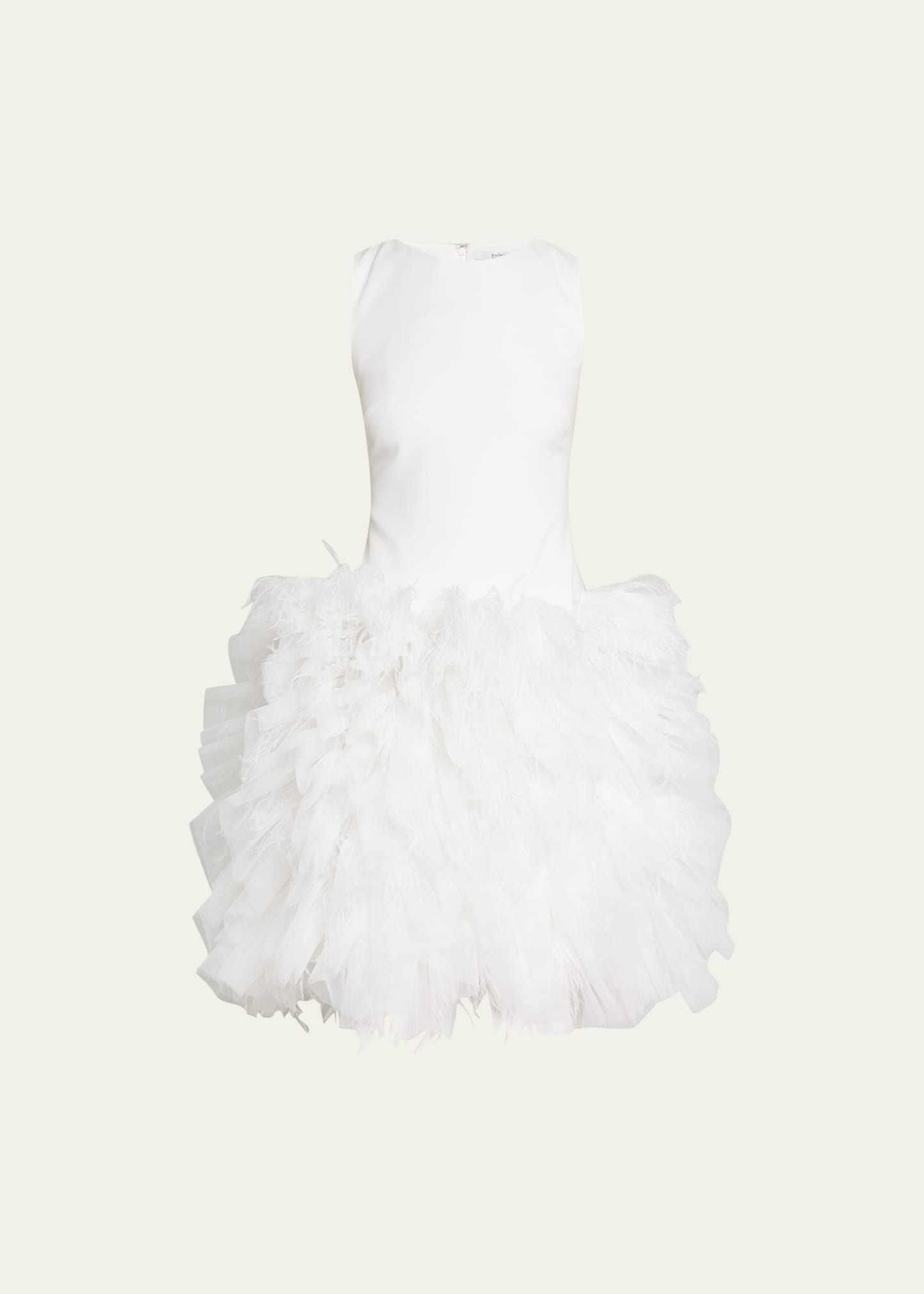 Badgley Mischka Collection Sleeveless Feather Midi Dress
