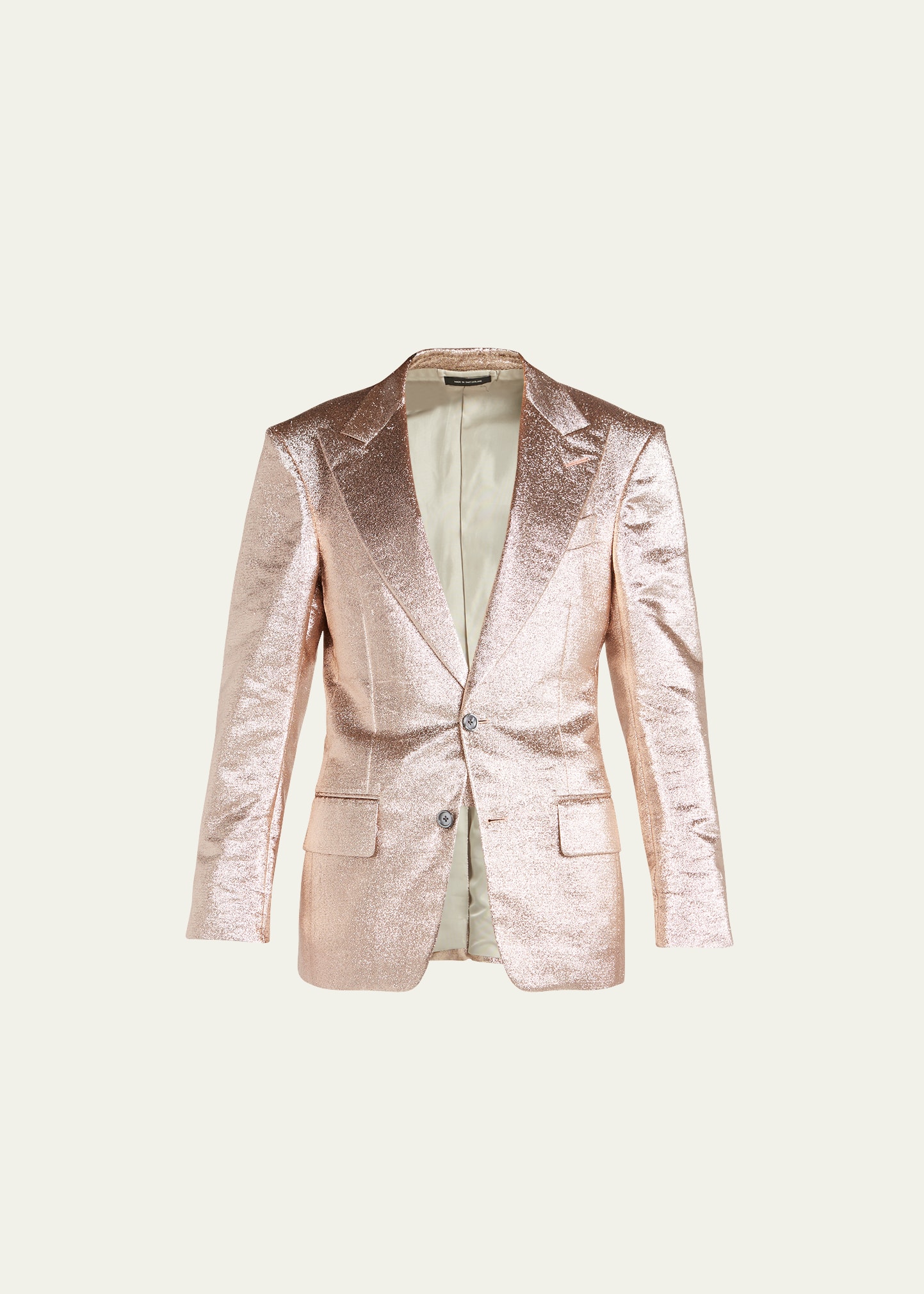 Tom Ford Iridescent Sable Tailored Jacket In Gold