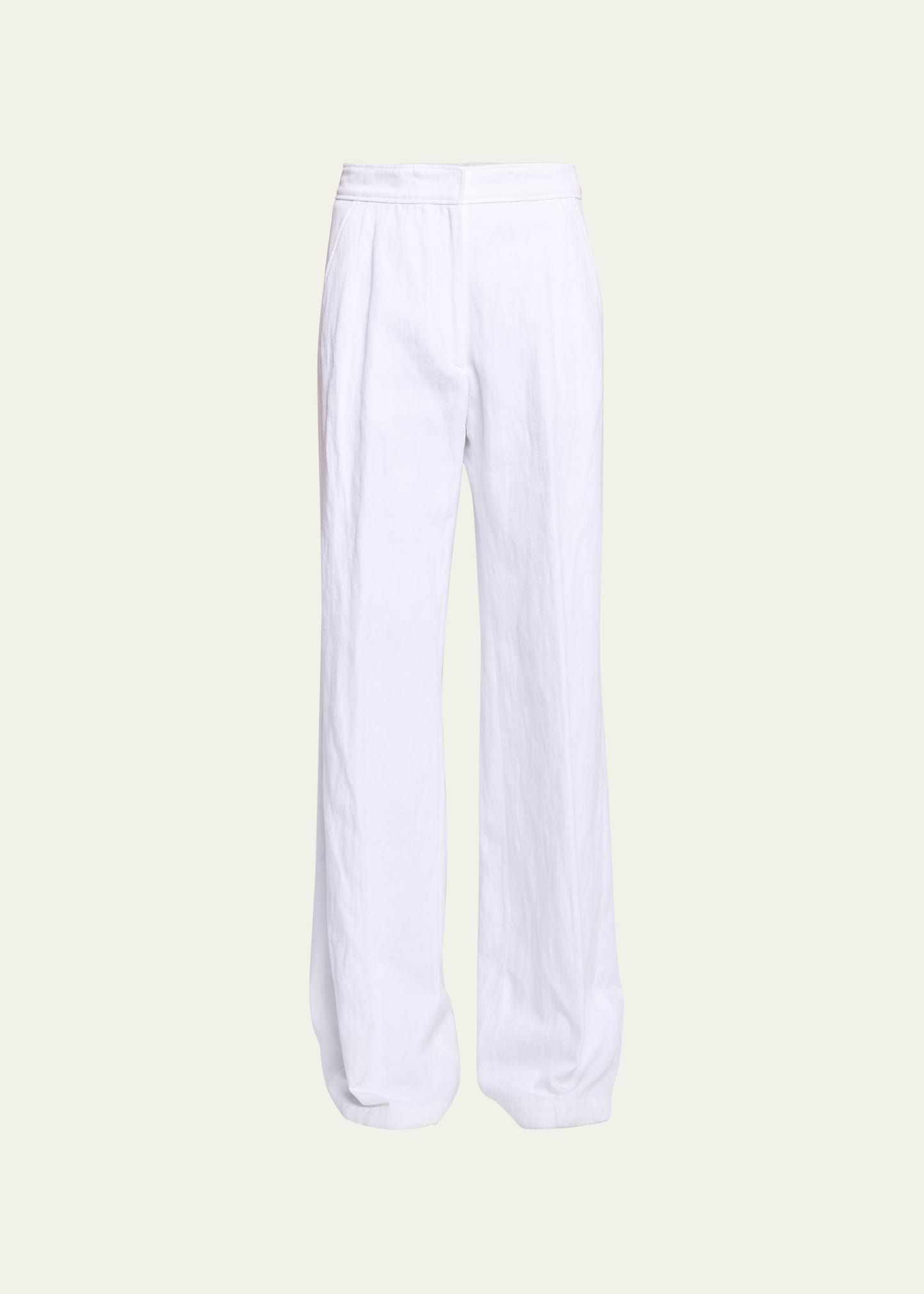 Dries Van Noten Pantery Wide-leg Linen Pants In White