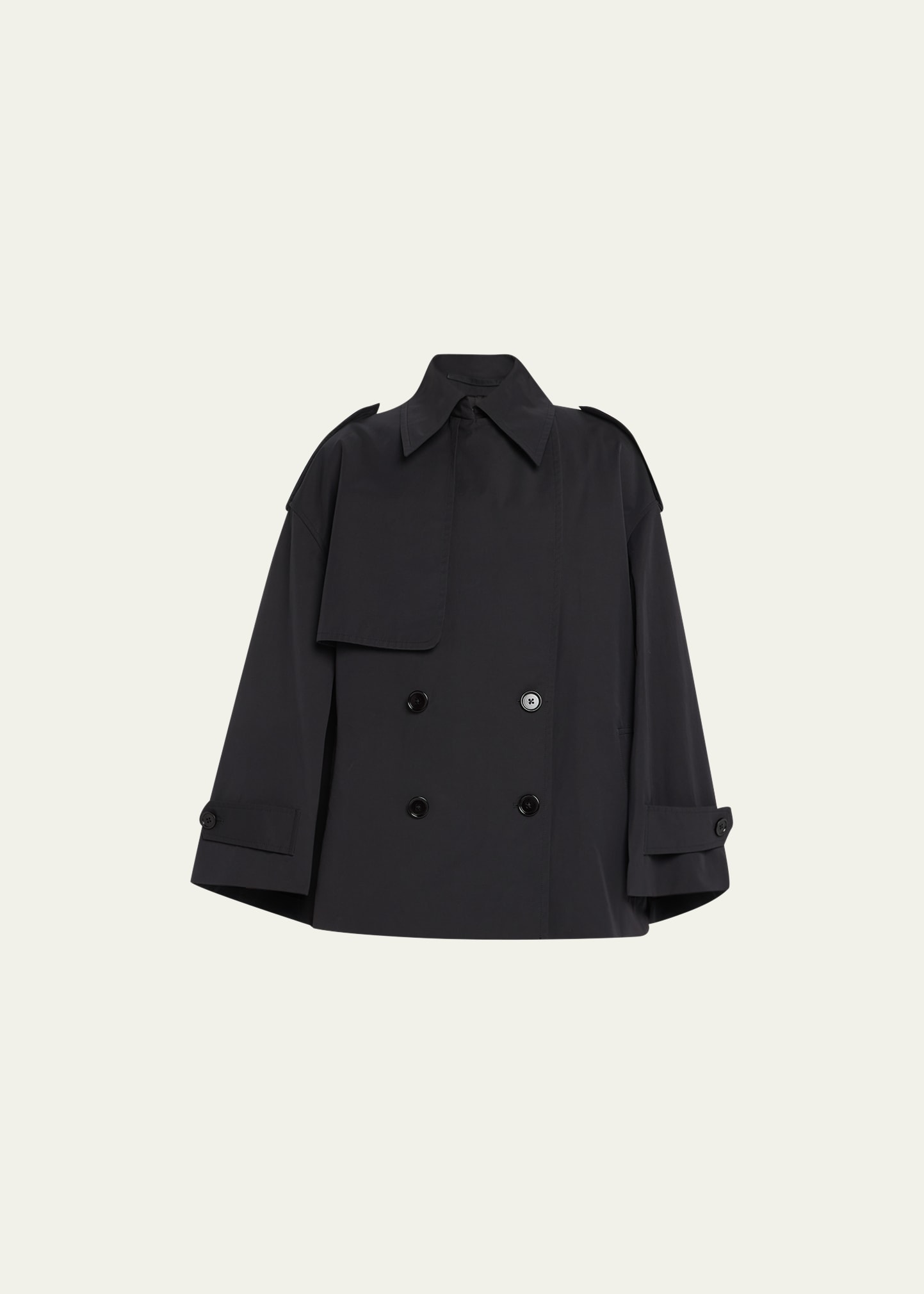 DRIES VAN NOTEN ROBY SHORT TRENCH COAT WITH CAPE BACK