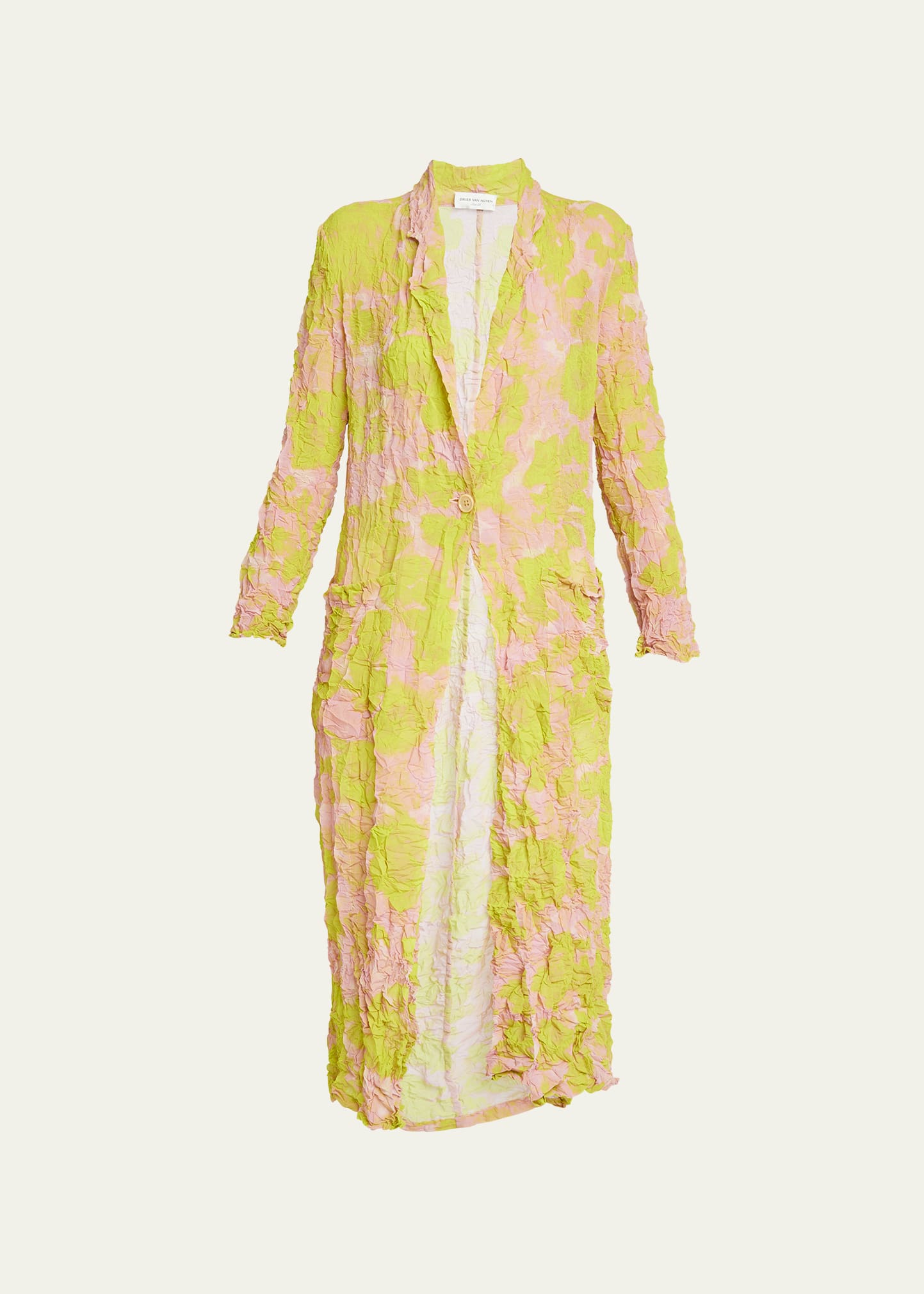 Dries Van Noten Bongo Crinkled Jacket In Yellow