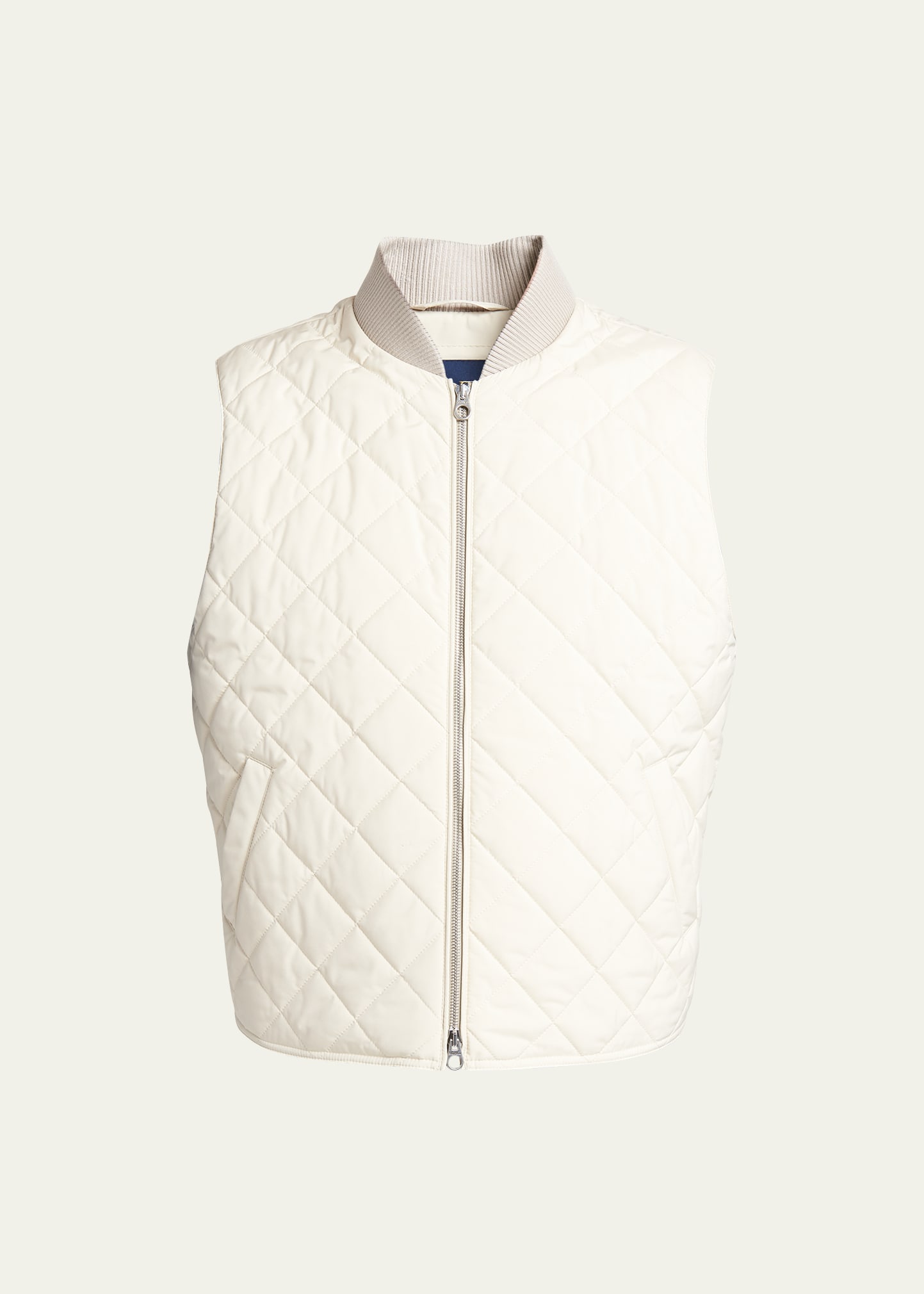 Loro Piana Men's Horsey Quilted Nylon Vest In A08n Outerbanks