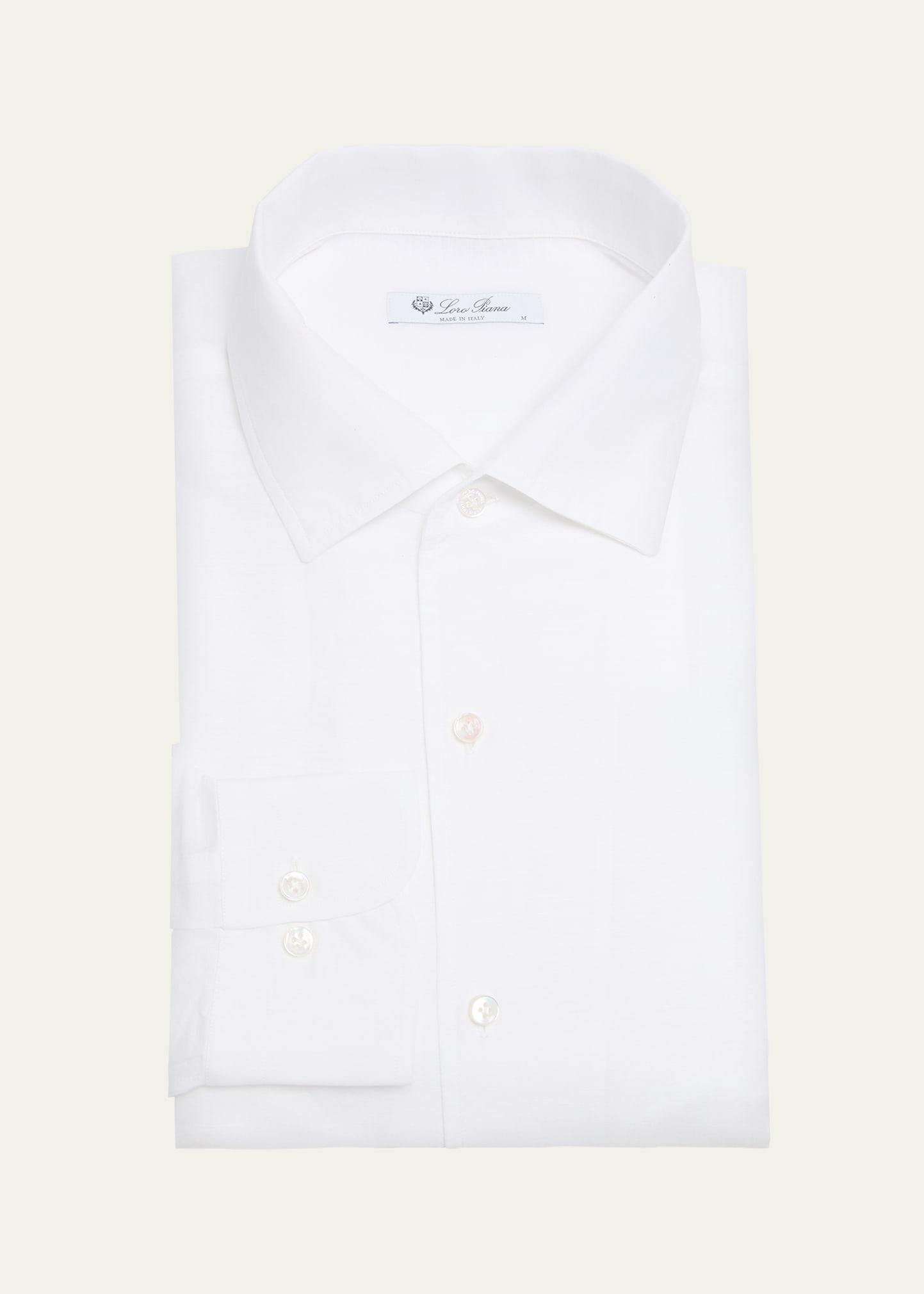 Shop Loro Piana Men's Andre Linen-cotton Sport Shirt In Optical White