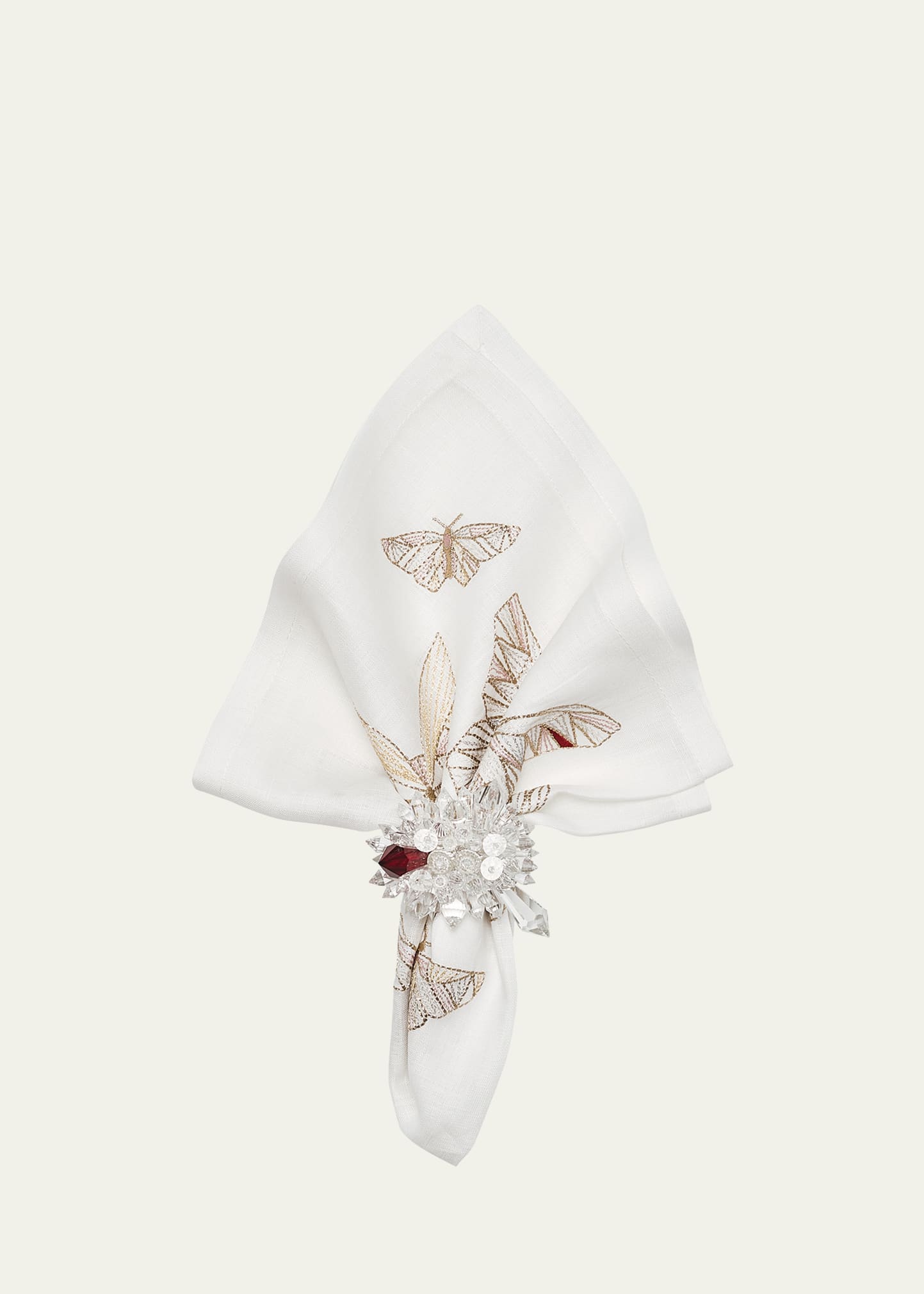 Baccarat X Kim Seybert Diamant Butterflies Napkins, Set Of 4 In White