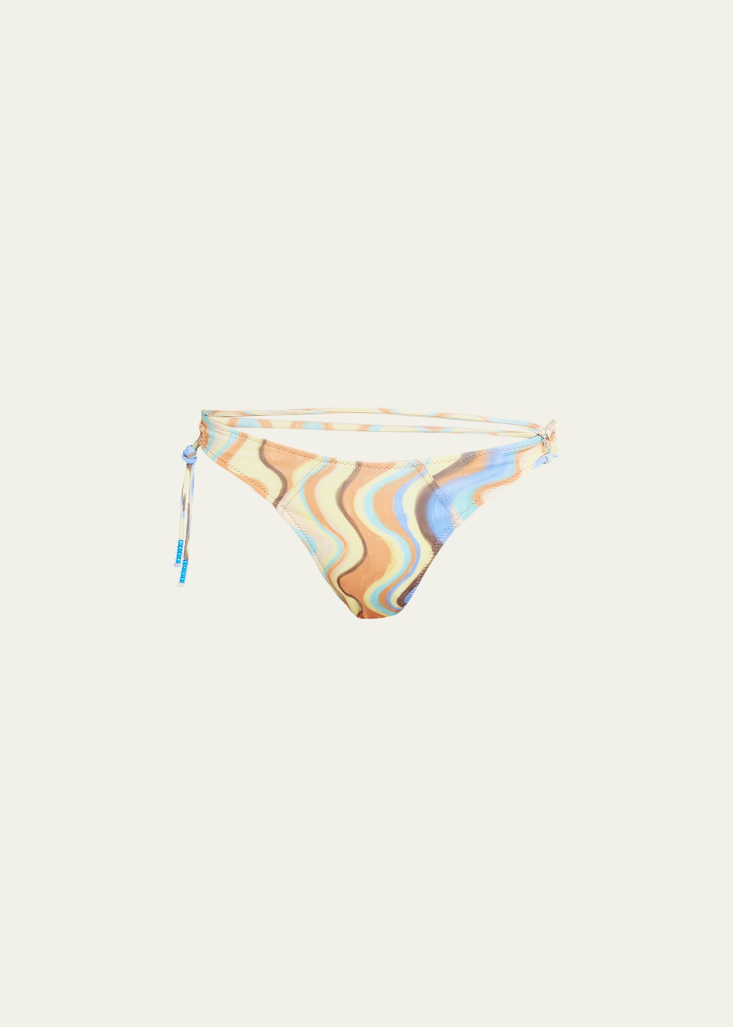 Jacquemus Barco Bead-embellished Printed Mid-rise Bikini Briefs In Print Multicolors