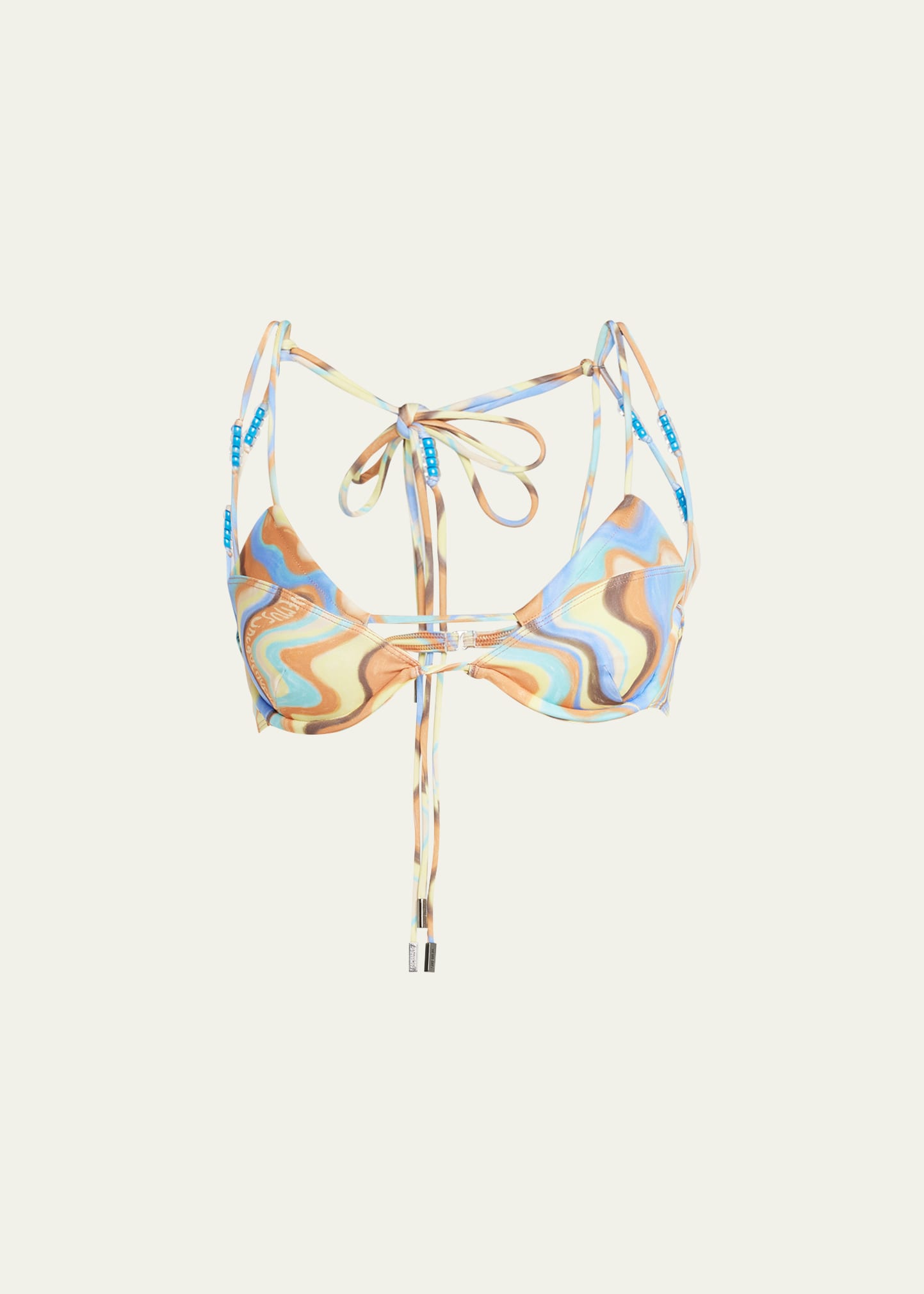 Jacquemus Barco Underwire Bikini Top In Print Multicolors