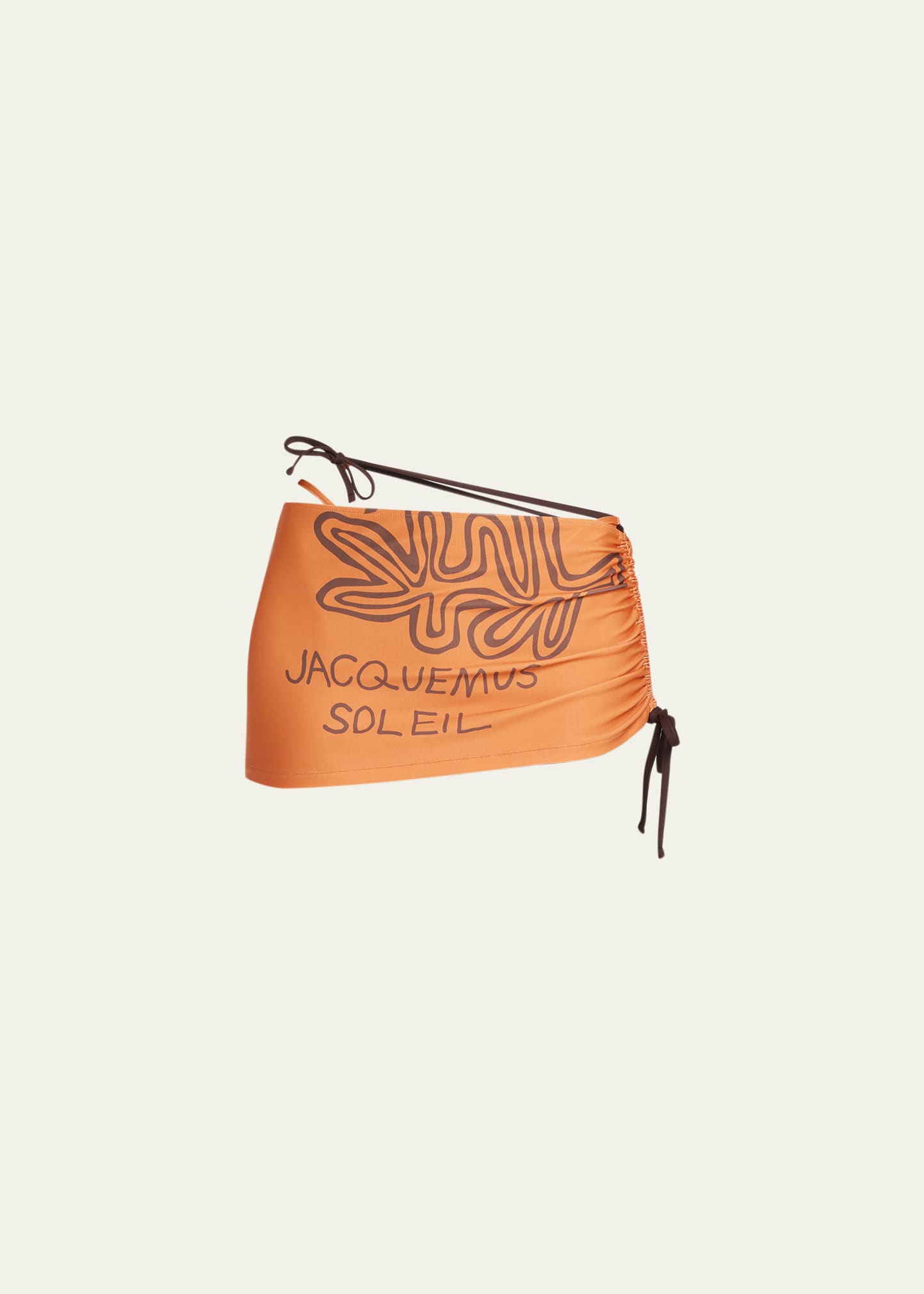 Jacquemus Maio Double-strap Skirted Bikini Bottoms In Print Arty Leaf O