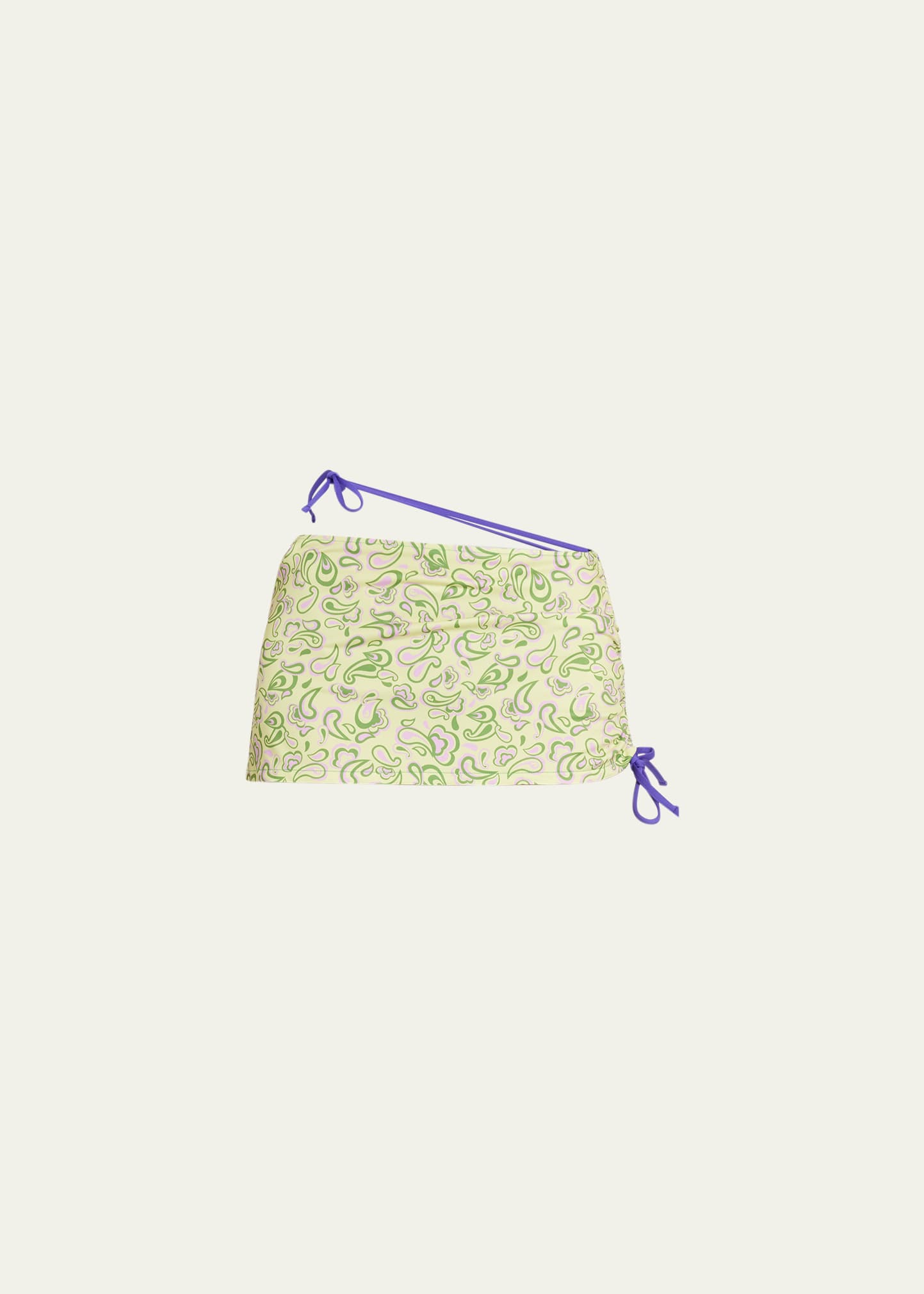 Jacquemus Green Le Raphia 'le Bas De Maillot Maio' Bikini Bottoms In Print Paisley Pur