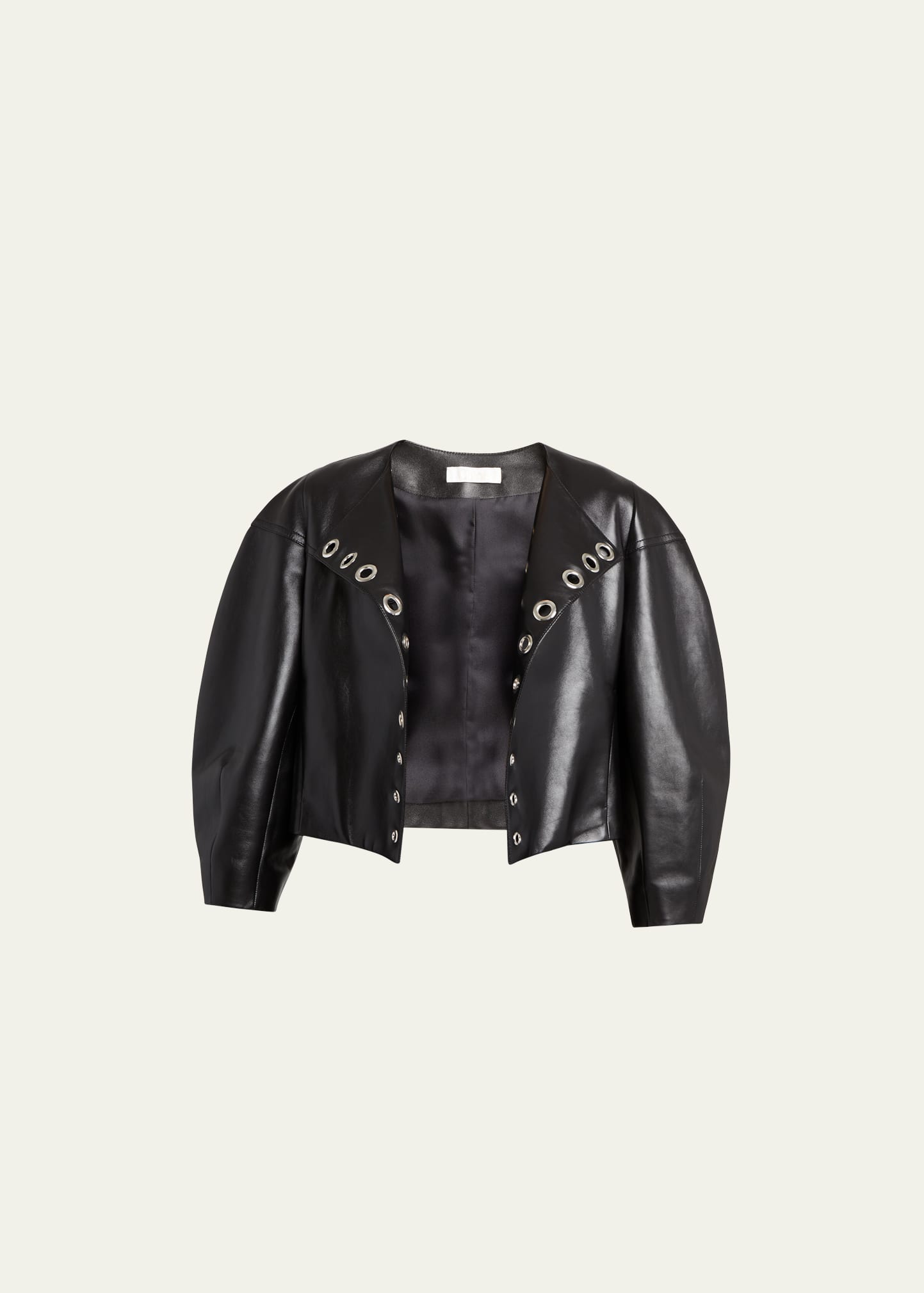 CHLOÉ LEATHER SHORT JACKET WITH GROMMET DETAIL