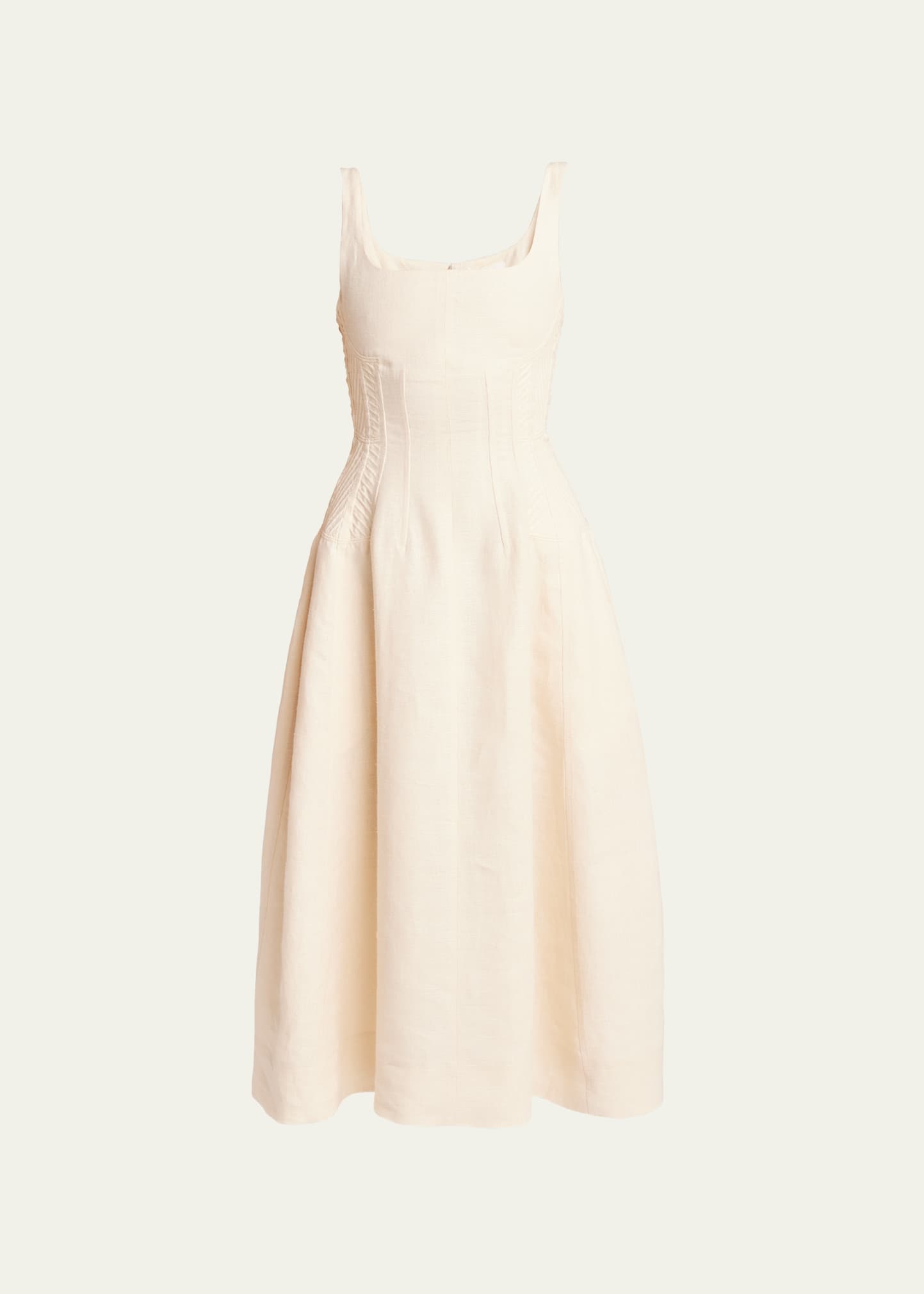 Shop Chloé Linen Sleeveless Dress In Coconut Milk