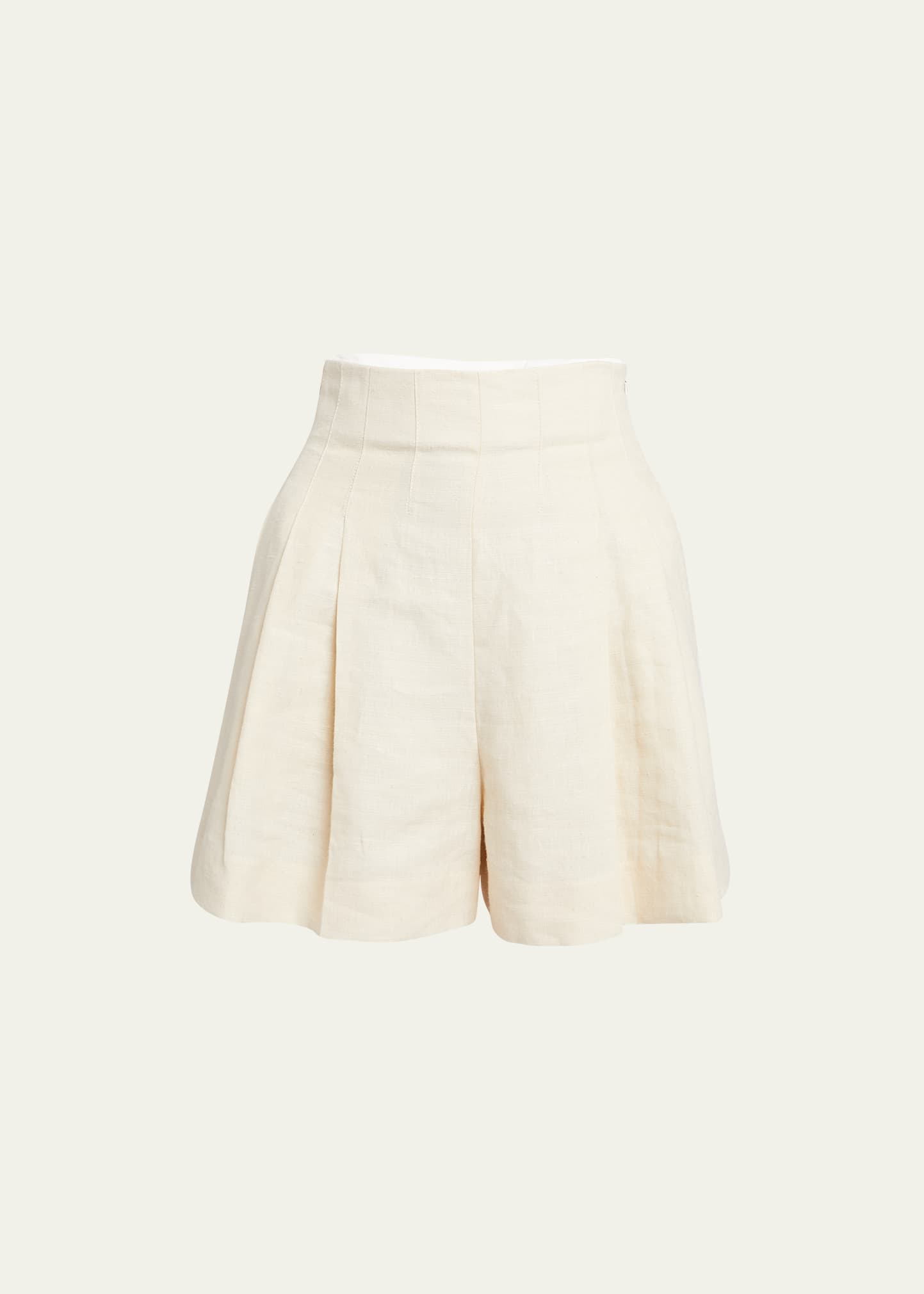Linen Shorts W Pleats