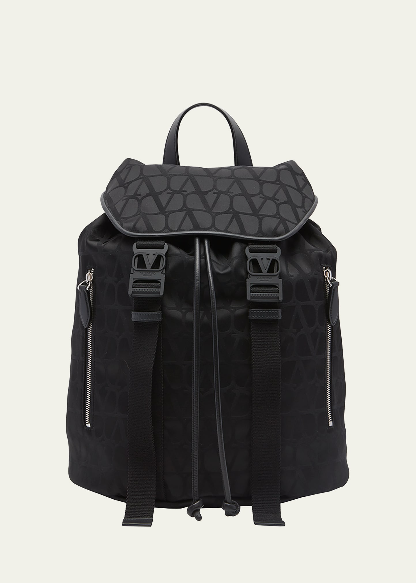 Shop Valentino Men's Toile Iconographe Backpack In Nero