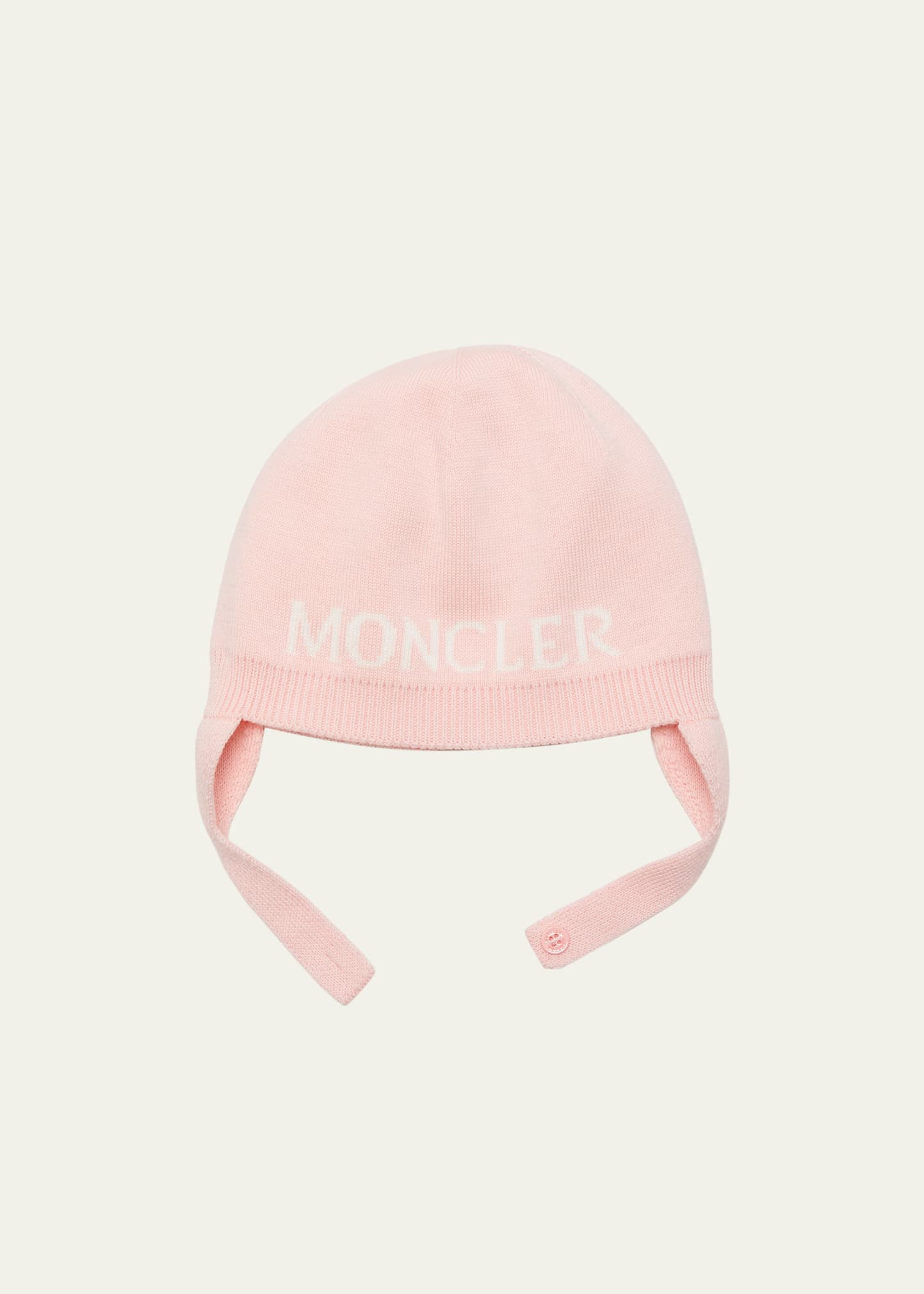 Moncler Baby Logo Beanie Hat In Pink