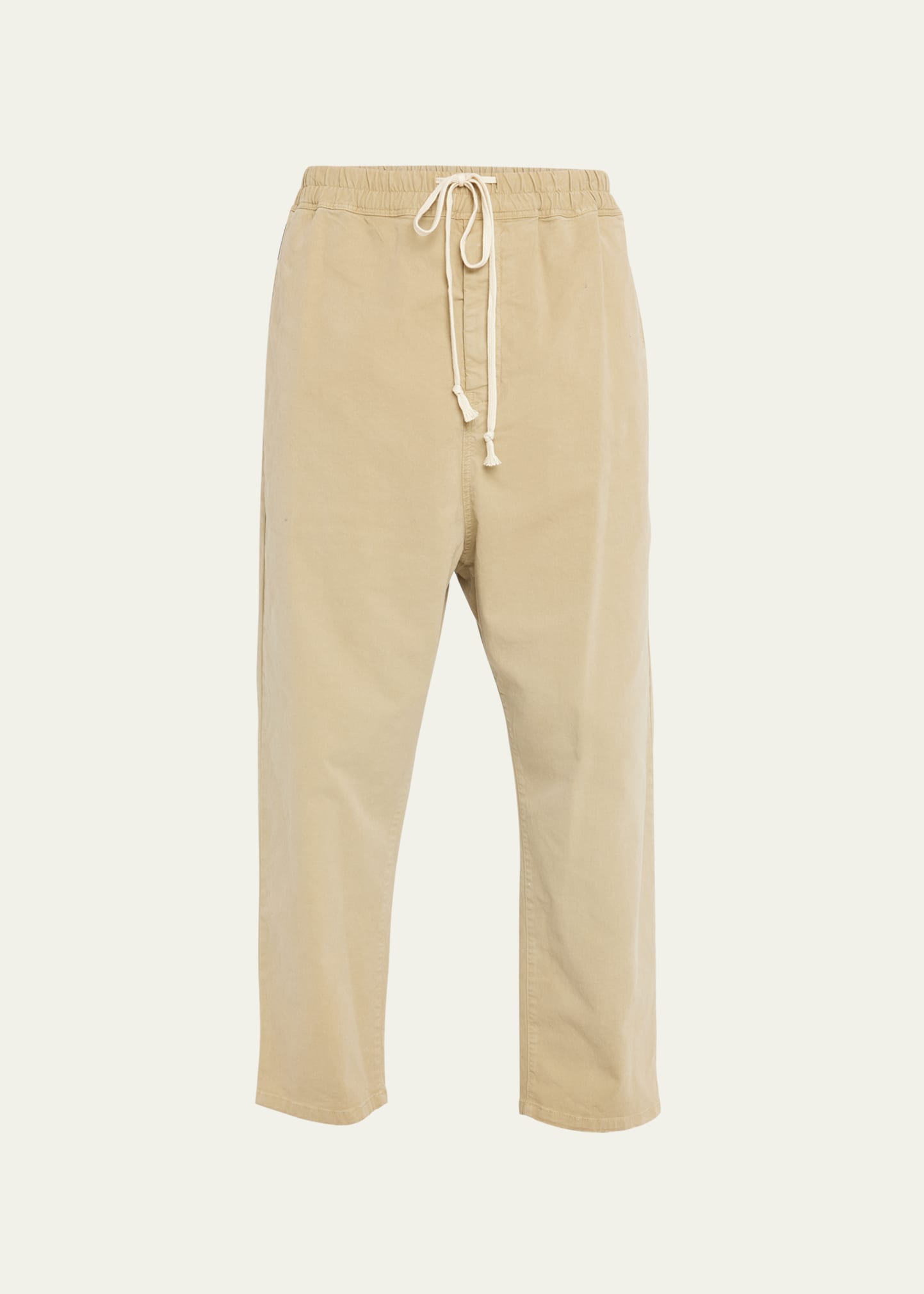 Nili Lotan Men's Drop-crotch Drawstring Pants In Military Khaki