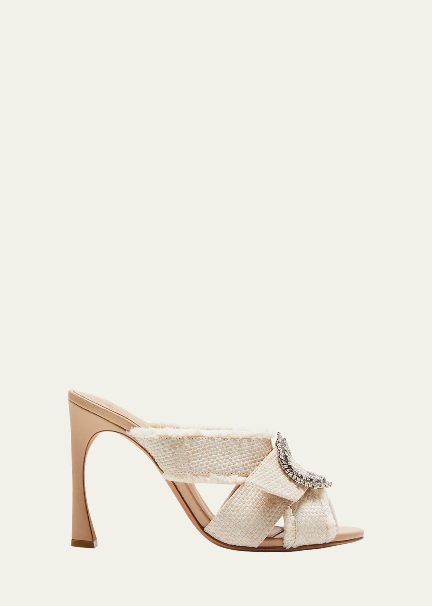 Alexandre Birman 100mm Madelina Synthetic Raffia Sandals In Natural