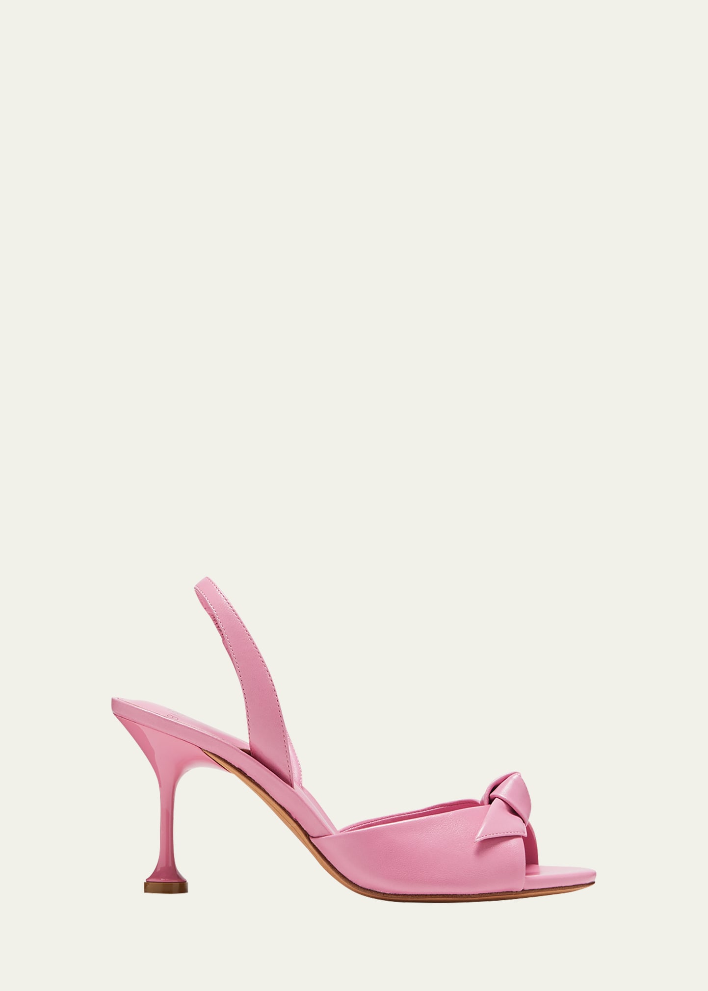 Alexandre Birman Clarita Leather Bow Sling-back Sandals In Rose-pink