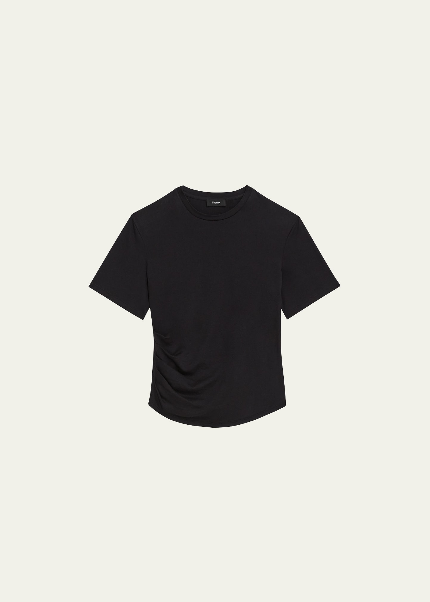 Theory Apex Side-drape Short-sleeve T-shirt In Black