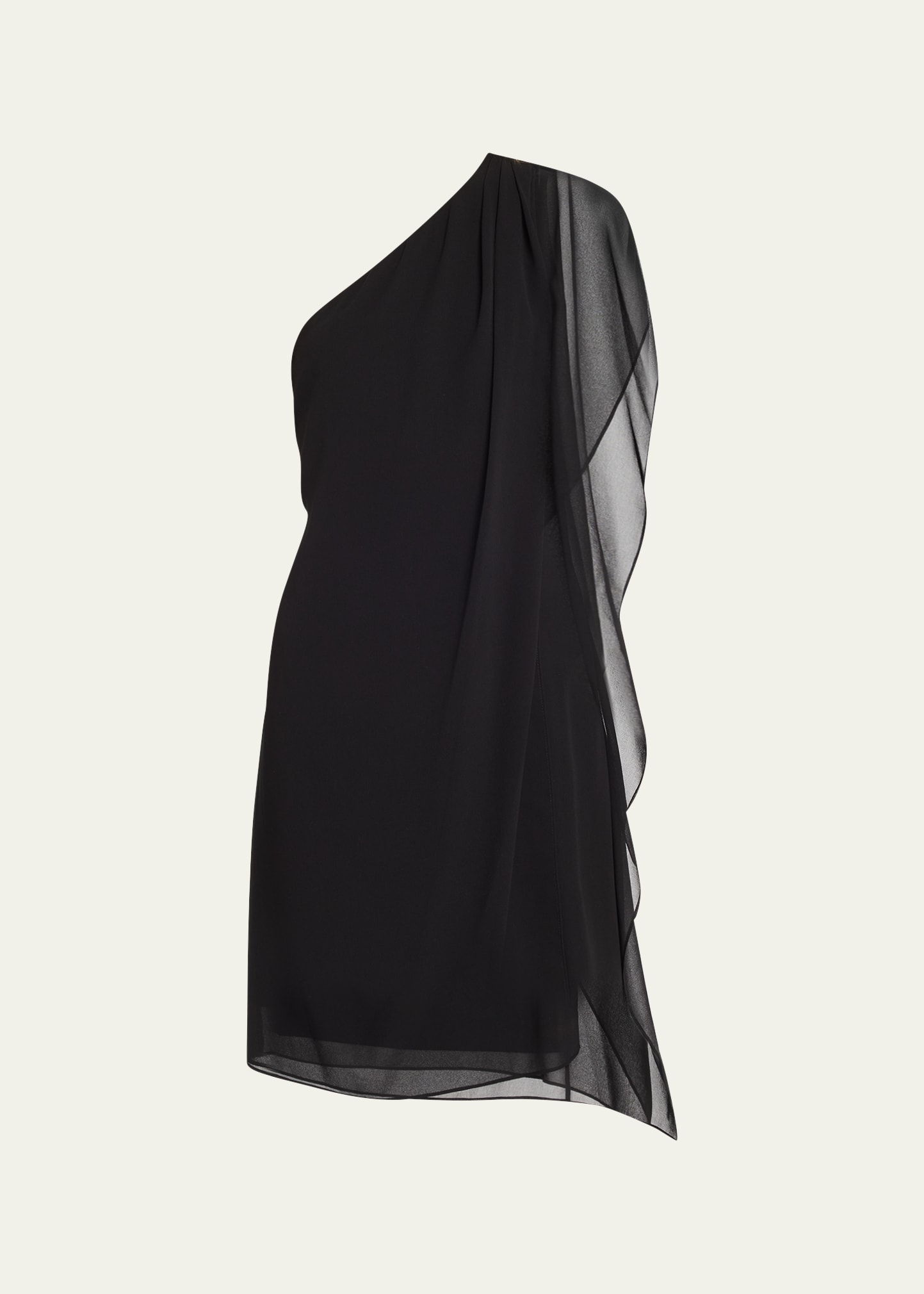 Kobi Halperin Sabrina Chiffon One Shoulder Cocktail Dress In Black In Black