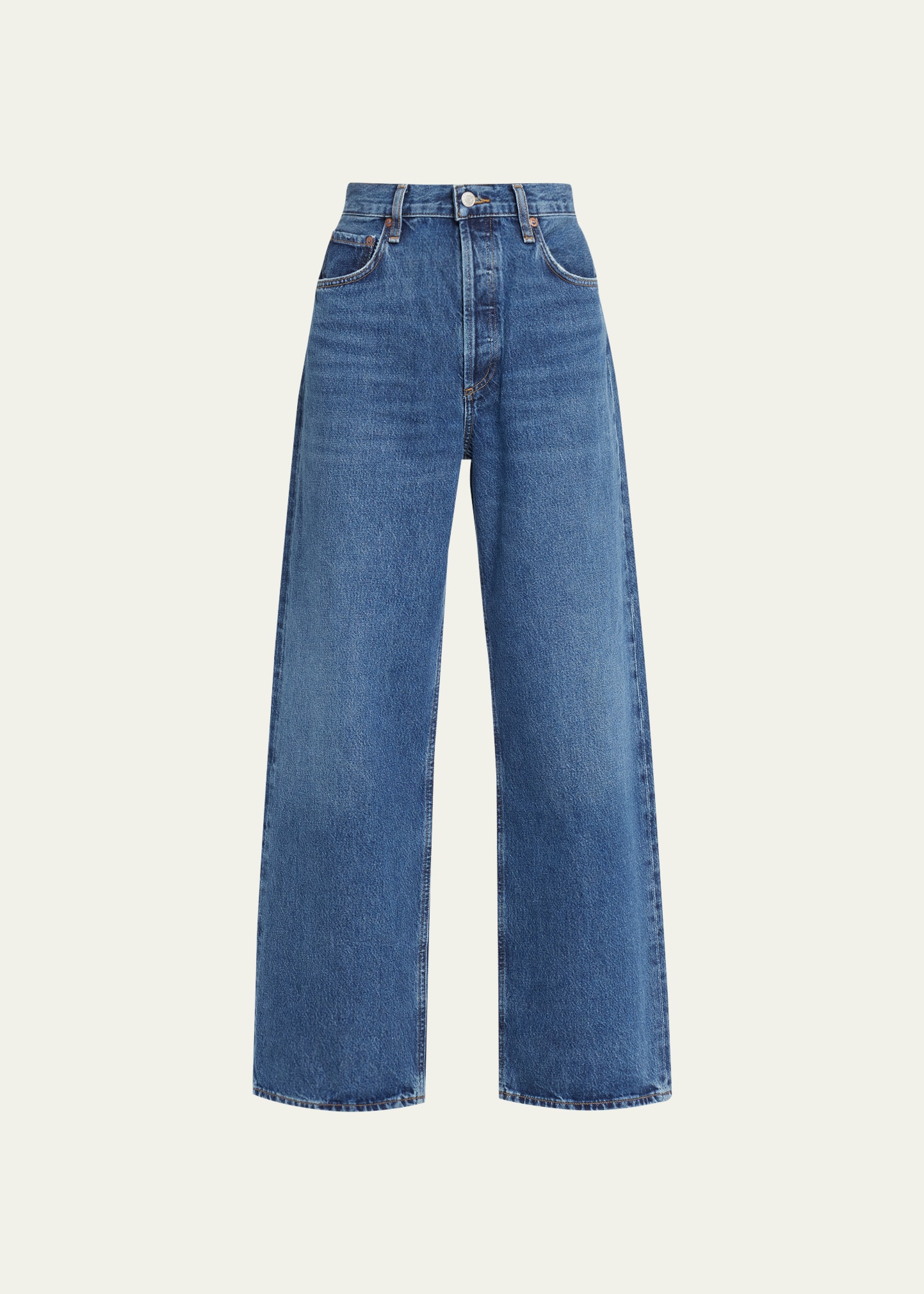 Shop Agolde Low Slung Baggy Jeans In Image D Blu