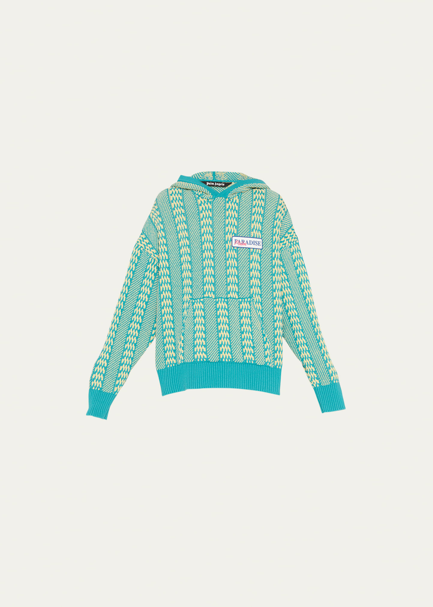 Kaleidoscope Jacquard Sweater in green - Palm Angels® Official