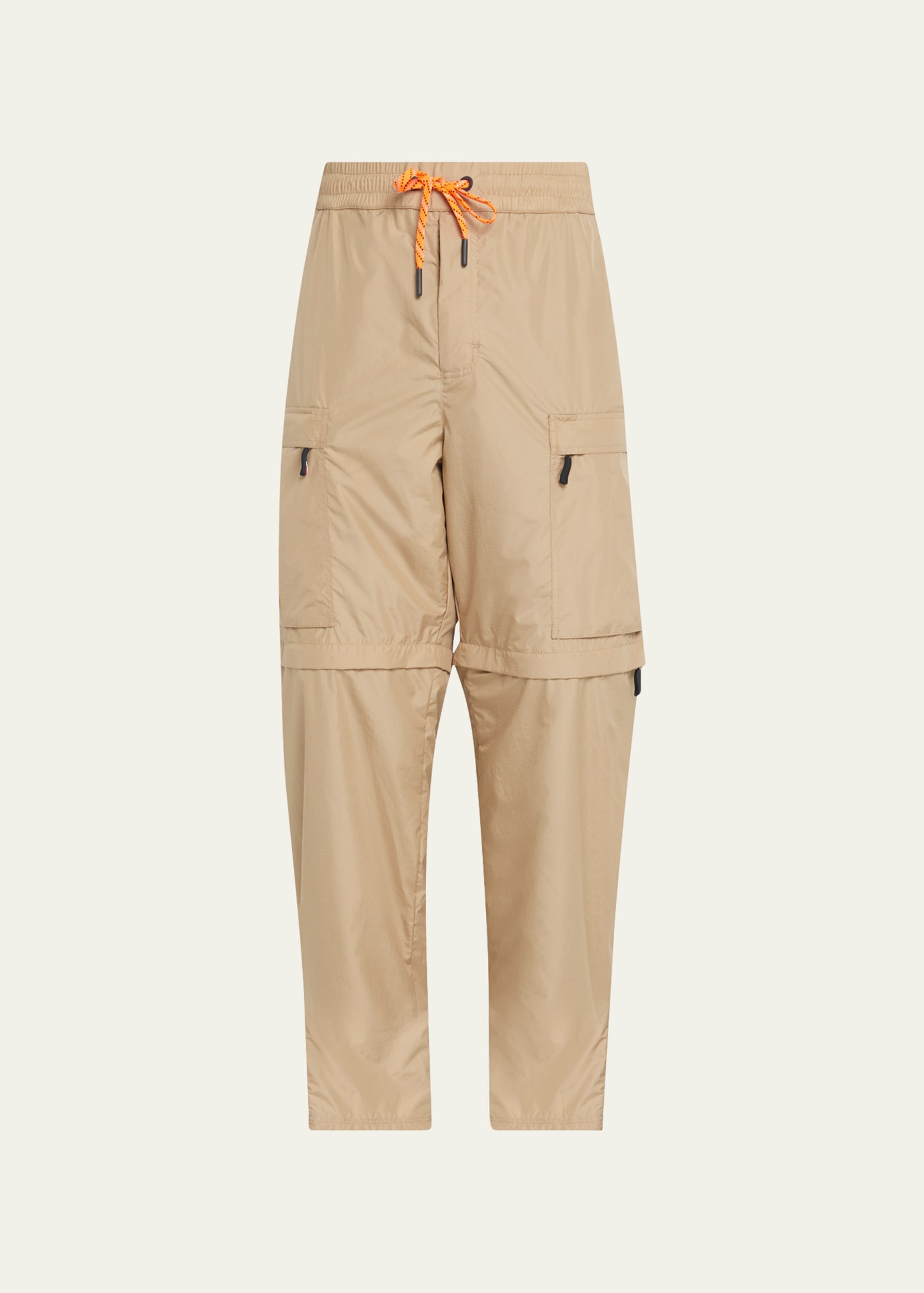 Moncler Men's Zip-off Ripstop Cargo Pants In Open Beige