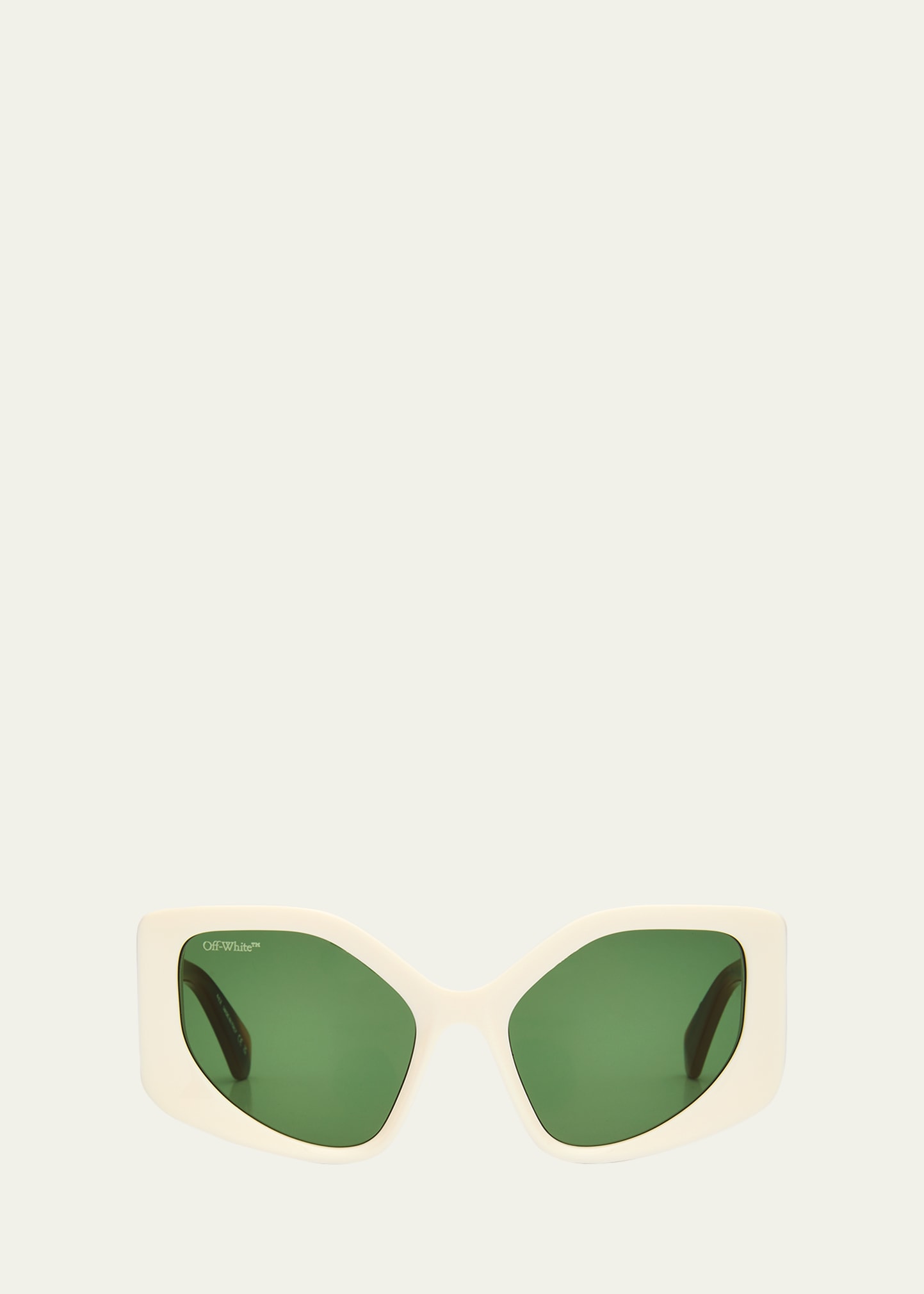 Off-white Denver Beveled Acetate Butterfly Sunglasses In Green