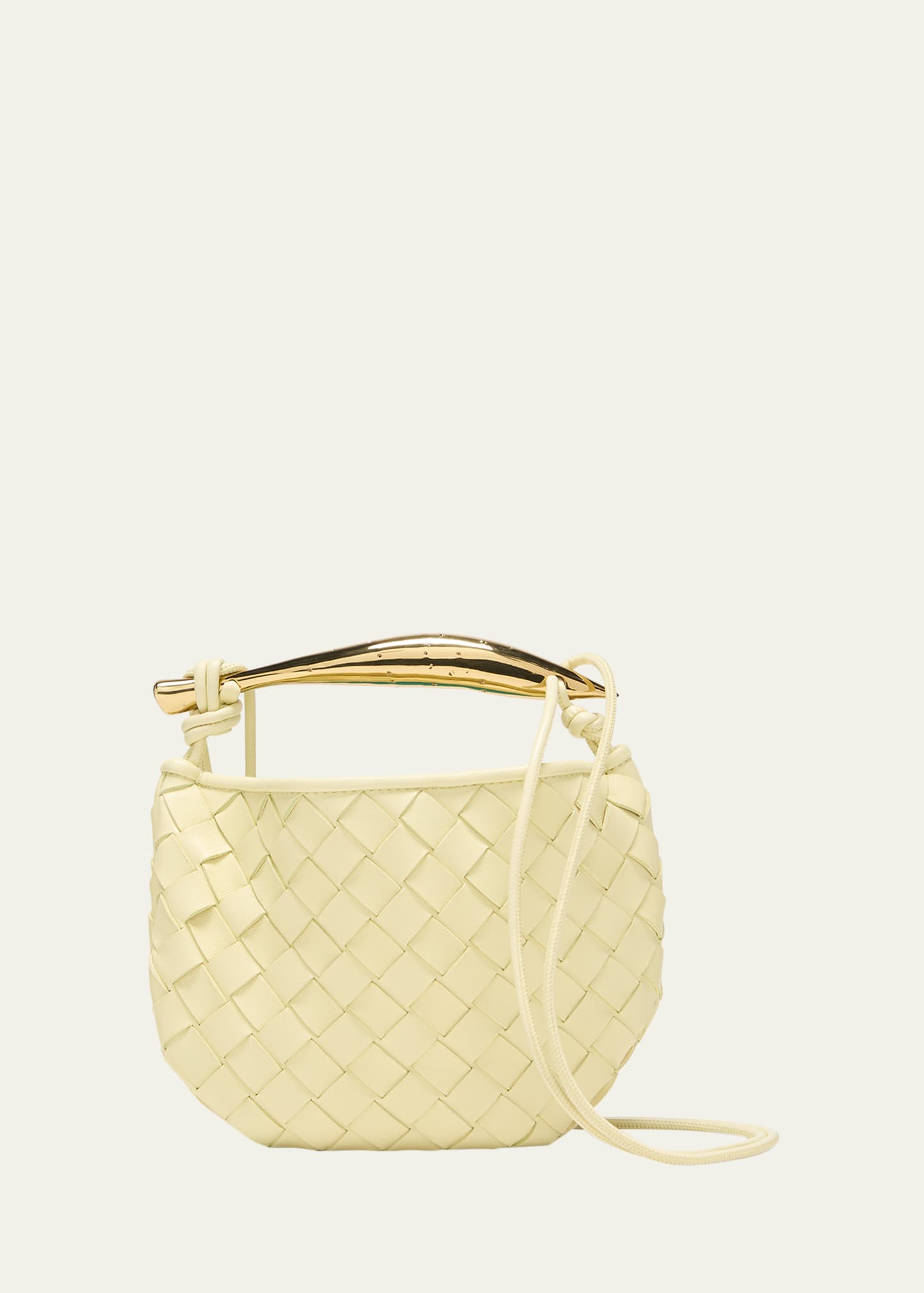 Sardine Mini Leather Shoulder Bag in Neutrals - Bottega Veneta