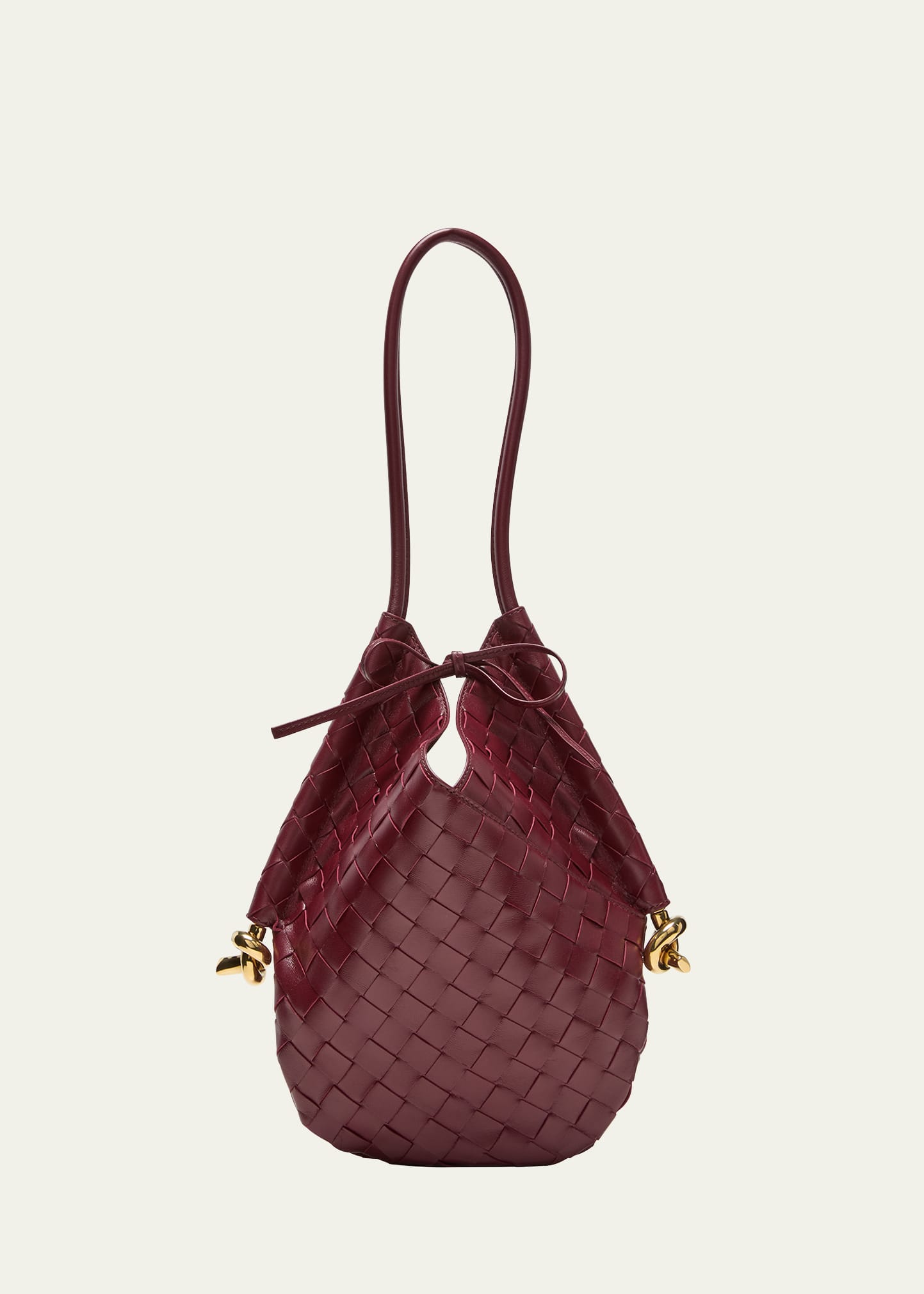 Shop Bottega Veneta Small Solstice Shoulder Bag In Cherry-m Brass