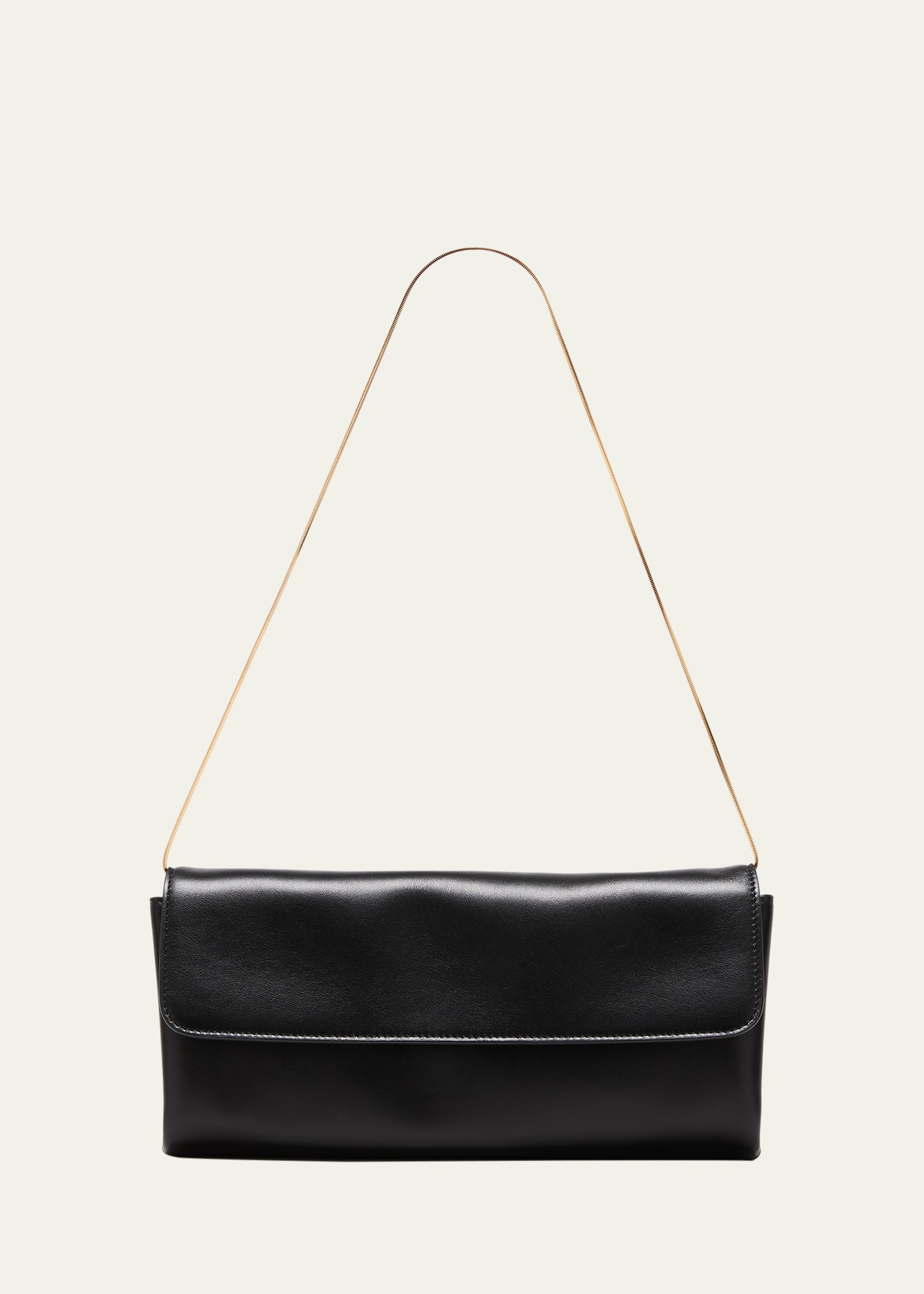 The Row Aurora Shoulder Bag In Leather In Black