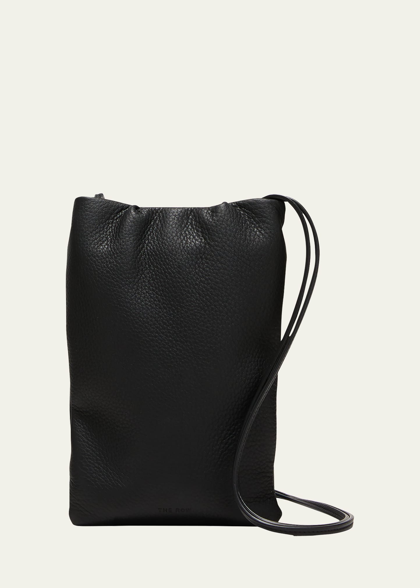 The Row Bourse Phone Case In Grain Leather In Black