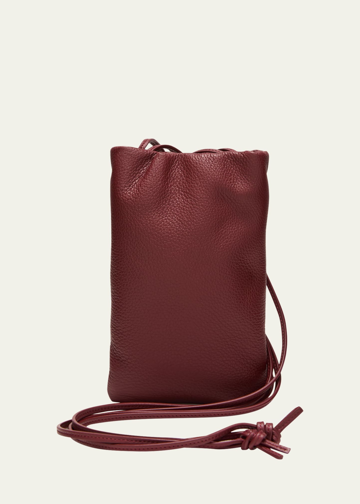 The Row Bourse Phone Case In Grain Leather In Terracotta