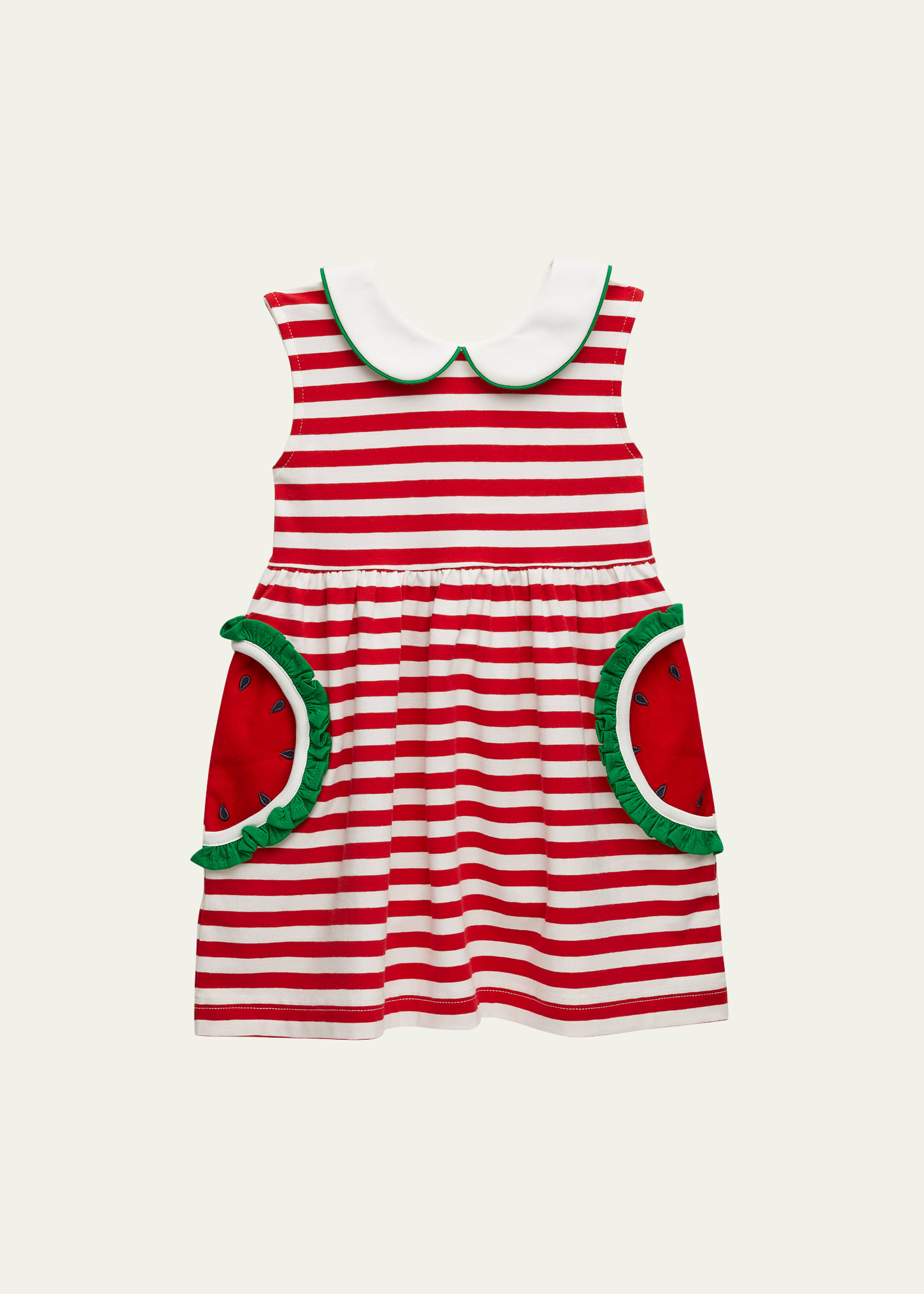 Florence Eiseman Girl's Striped Watermelon Applique Dress, Size 2-6X