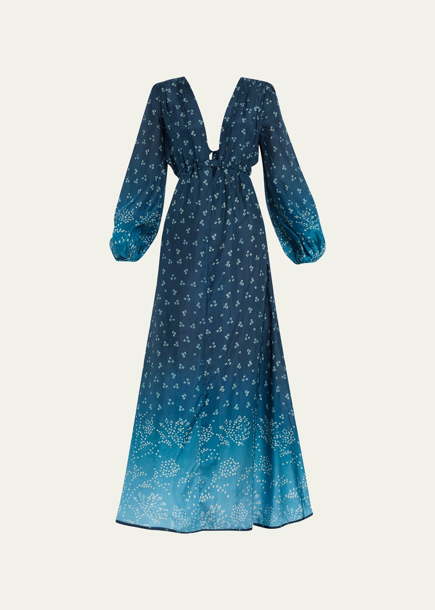 Hannah Artwear Emery Shibori Silk Tie-Back Maxi Dress
