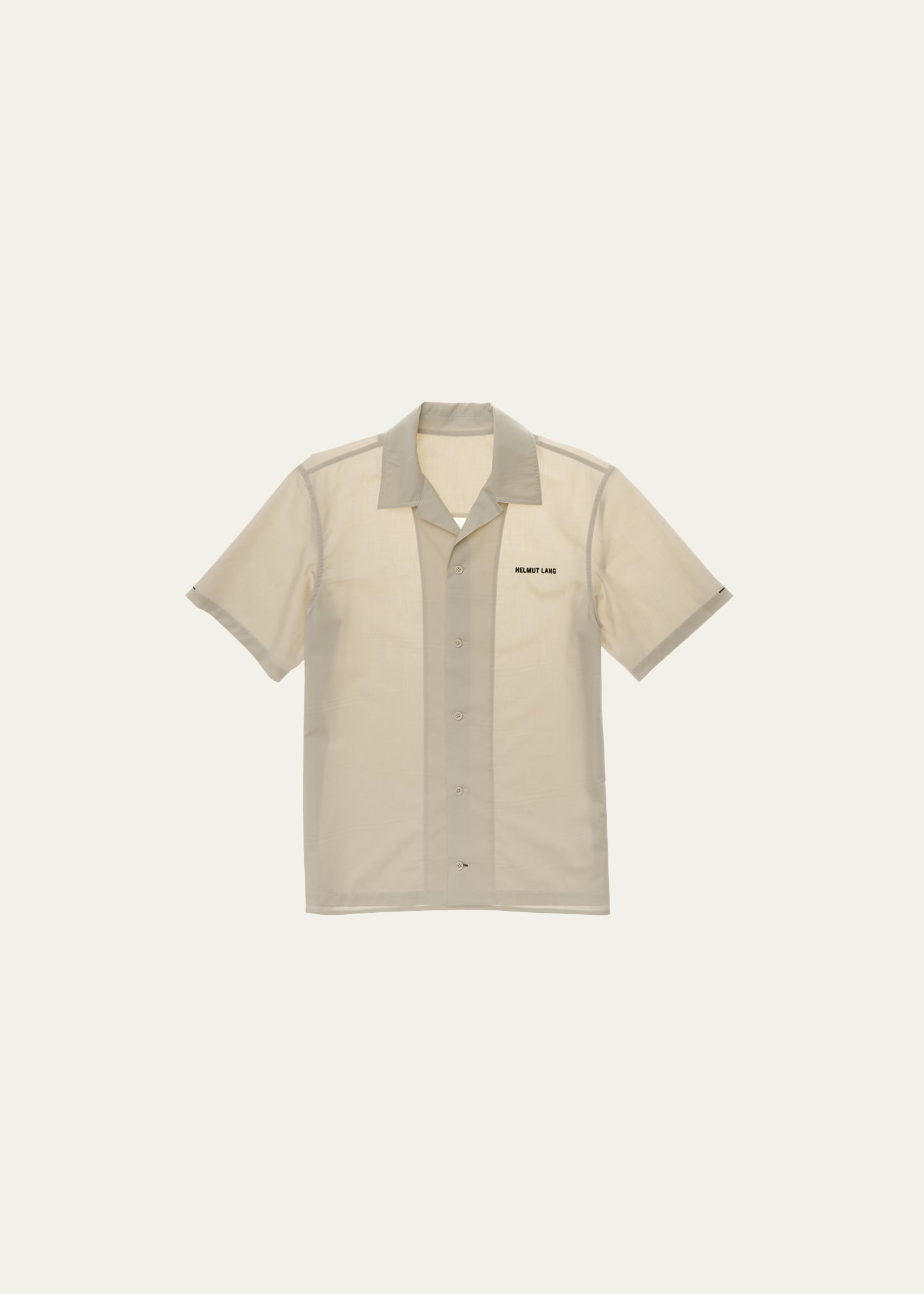 Helmut Lang Uniform Short Sleeve Camp Shirt In Beige