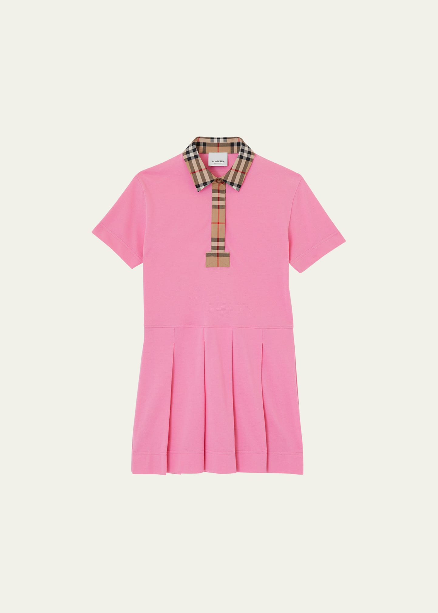 BURBERRY GIRL'S SIGRID VINTAGE CHECK POLO SHIRT DRESS