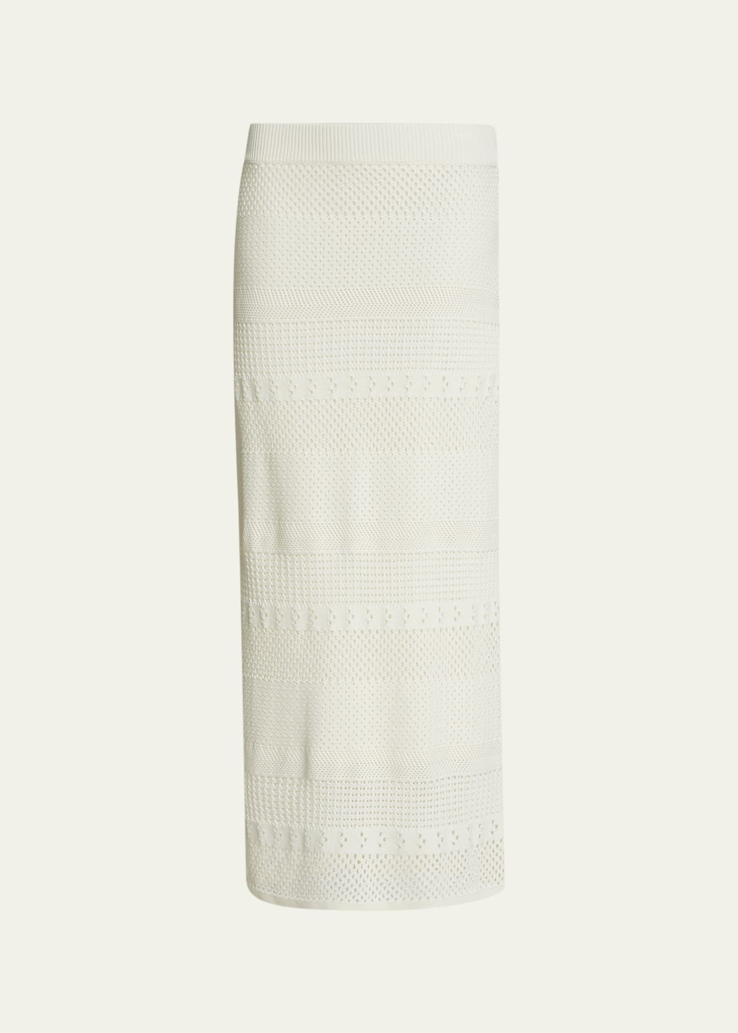 Frame Crochet Knit Pencil Skirt In White