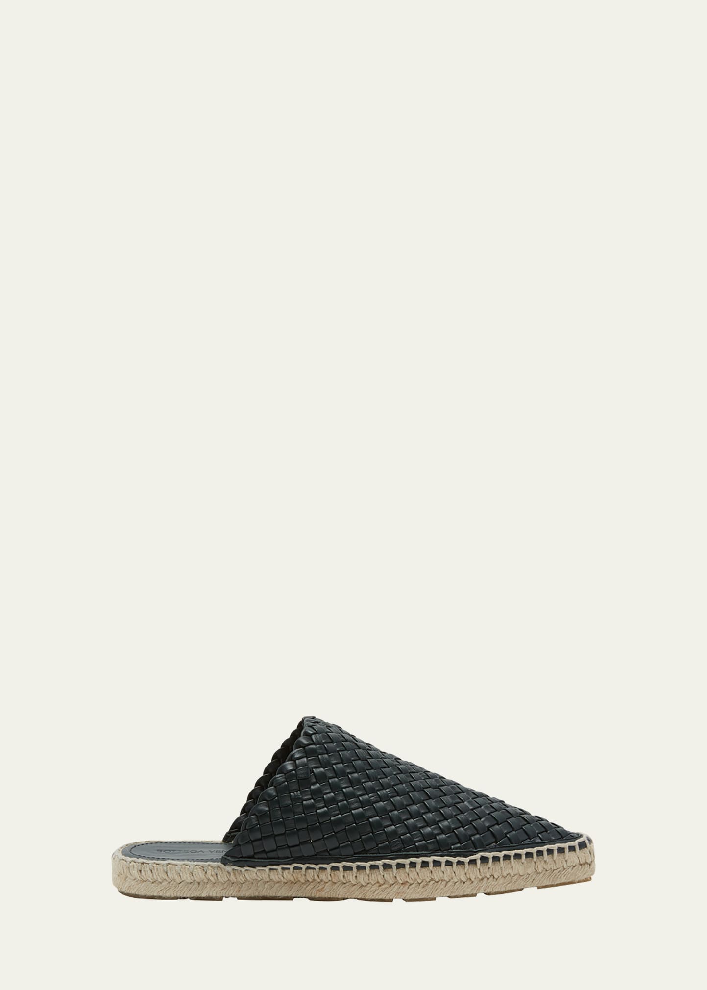 Bottega Veneta Woven Leather Espadrille Mules In Inkwell | ModeSens