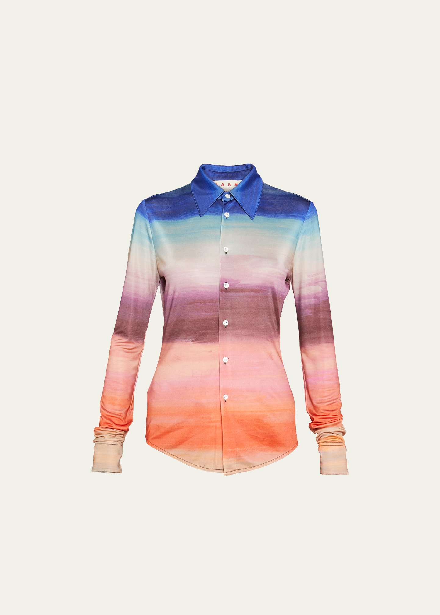 Marni Dyed Ombre Button-front Shirt In Multicolor