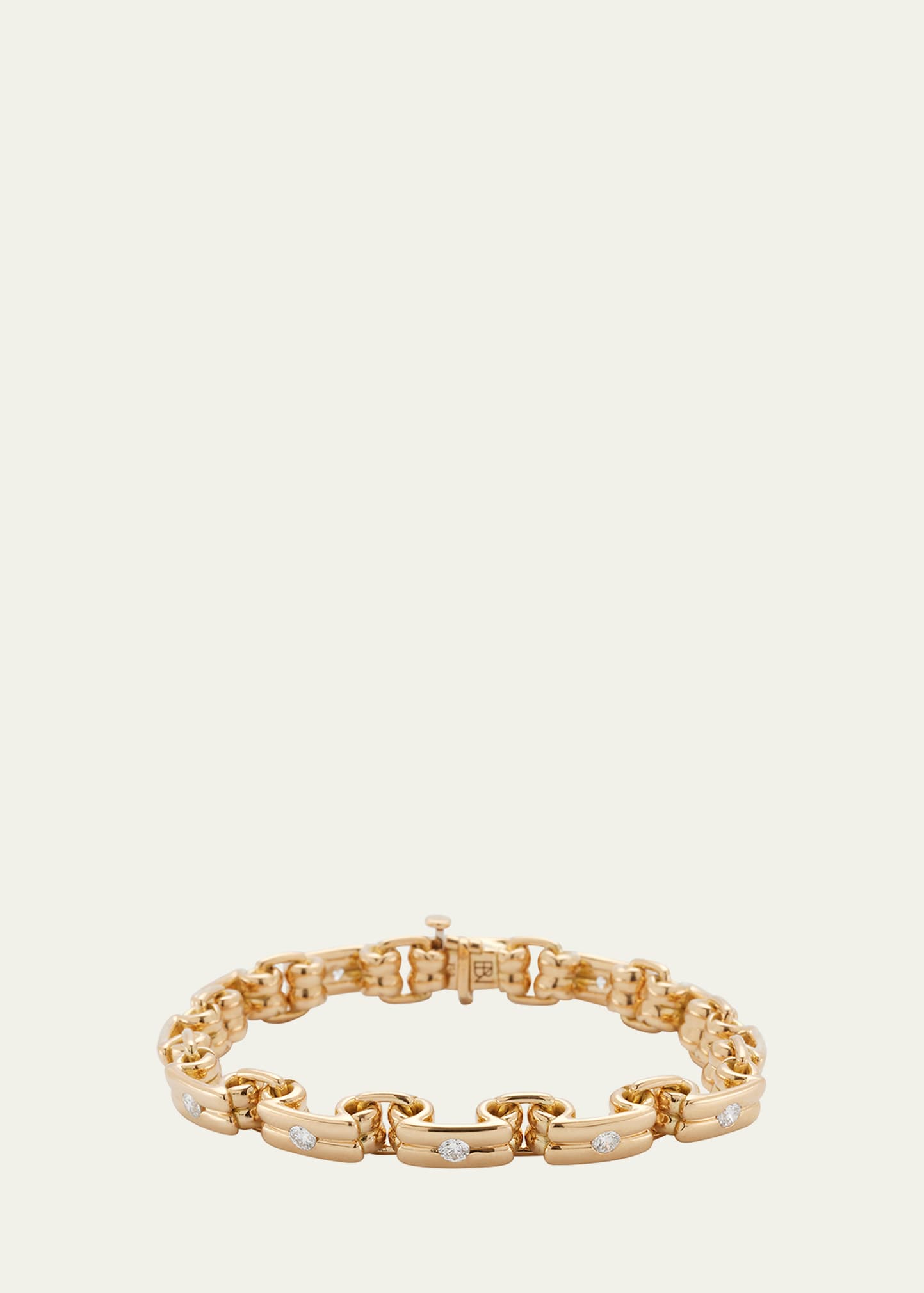 Brent Neale 18k Yellow Gold Narrow Link Diamond Bracelet In Yg