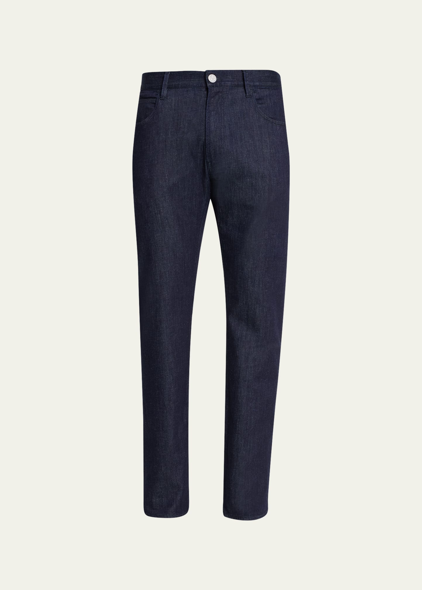 Shop Giorgio Armani Men's Dark Wash Denim Jeans In Solid Dark Grey