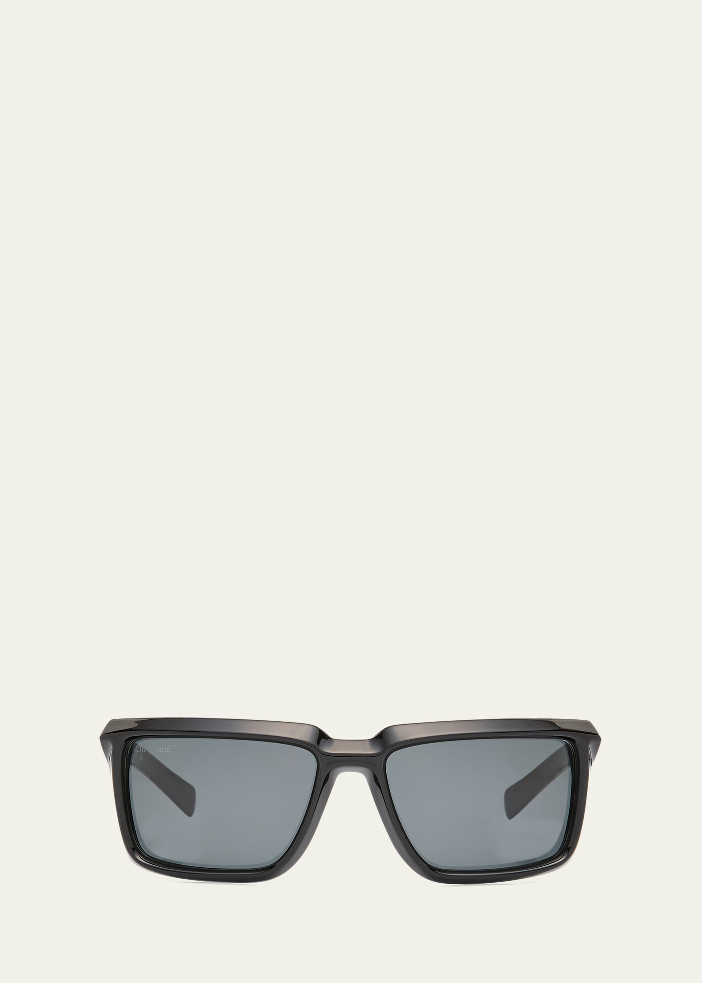 Off-white Men's Portland Rectangle Acetate Sunglasses In Black Dark Grey