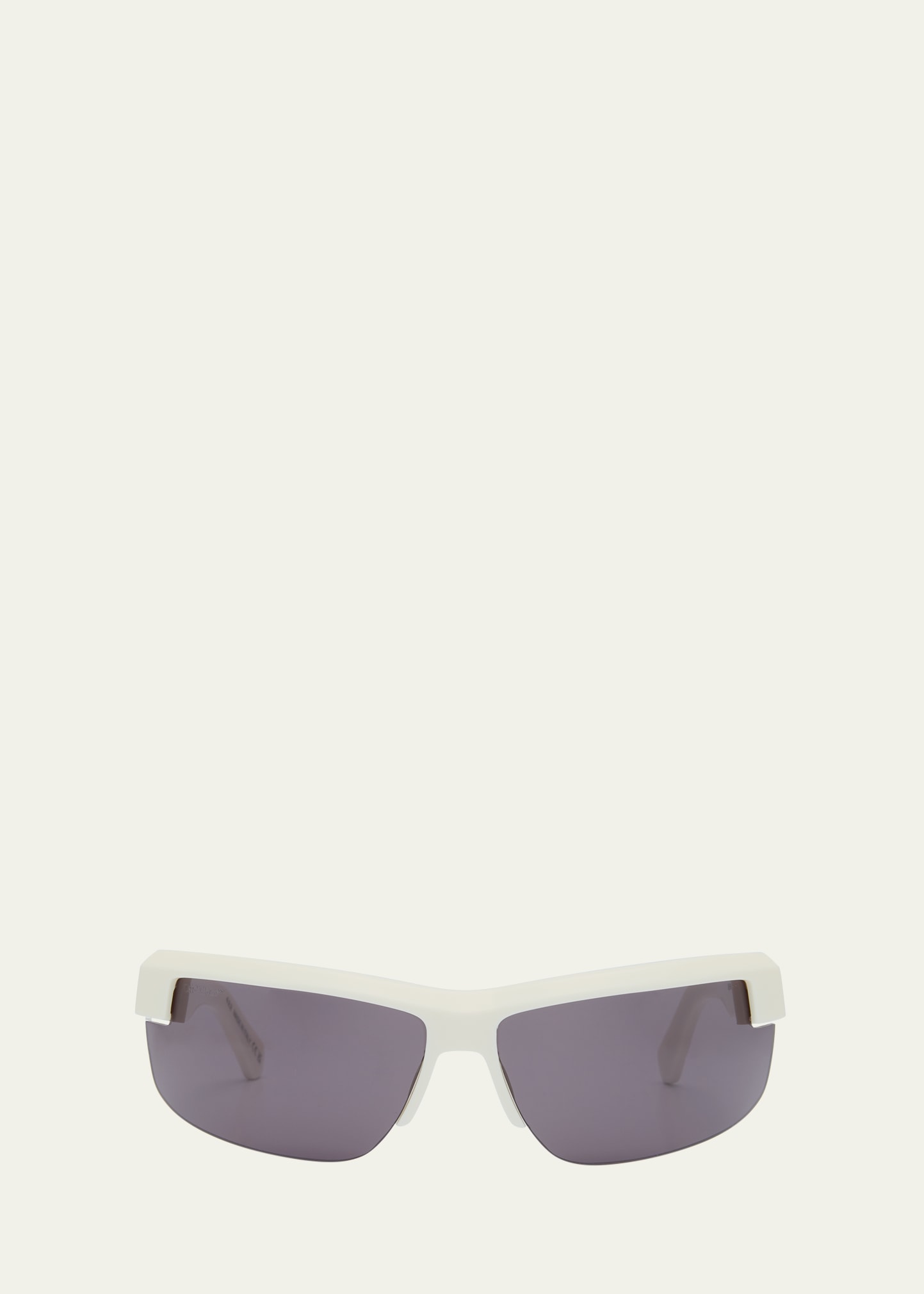 Off-white Men's Toledo Half-rim Acetate Sunglasses In White Dark Grey