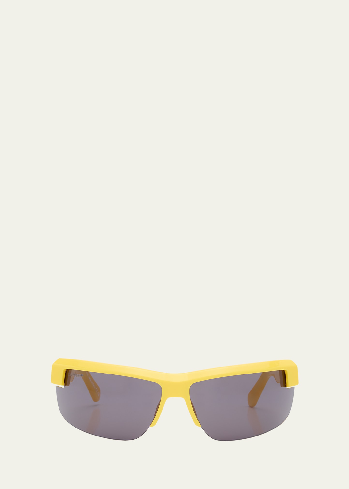 Shop Off-white Men's Toledo Half-rim Acetate Sunglasses In Yellow Dark Grey