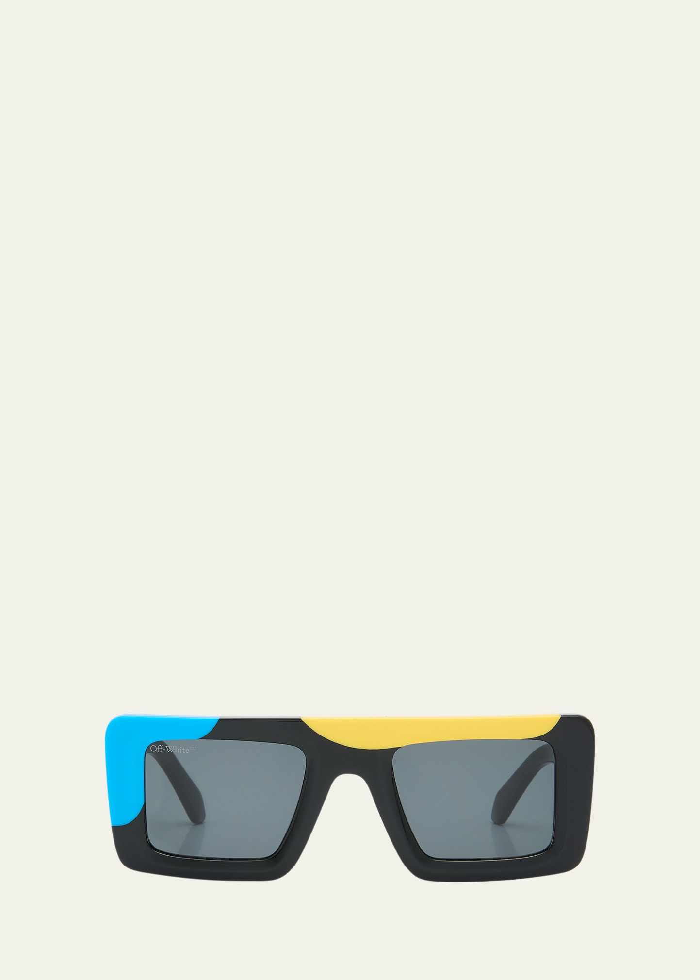 Off-white Men's Seattle Acetate Rectangle Sunglasses In Multi Yellow Dark