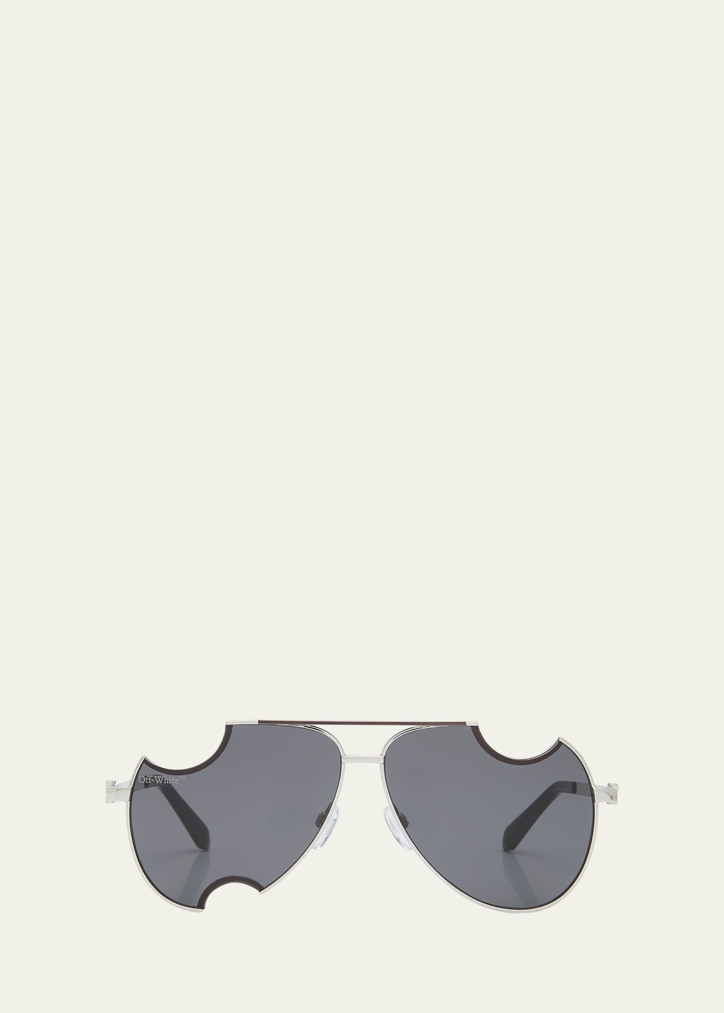 Off-white Off White Dallas Cut Out Sunglasses In Silver Dark Grey