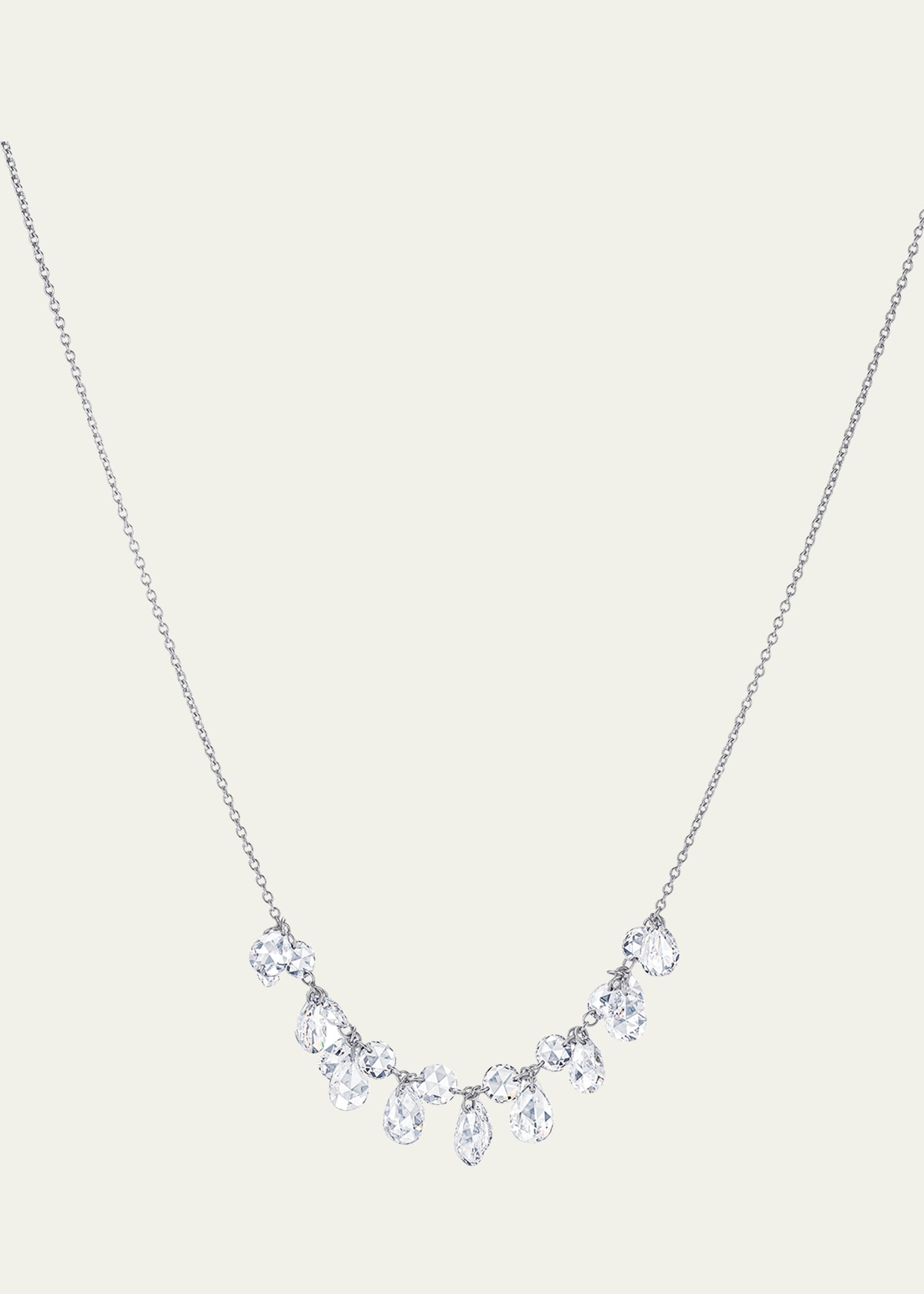 64 Facets 18k Gold Cluster Diamond Pendant Necklace