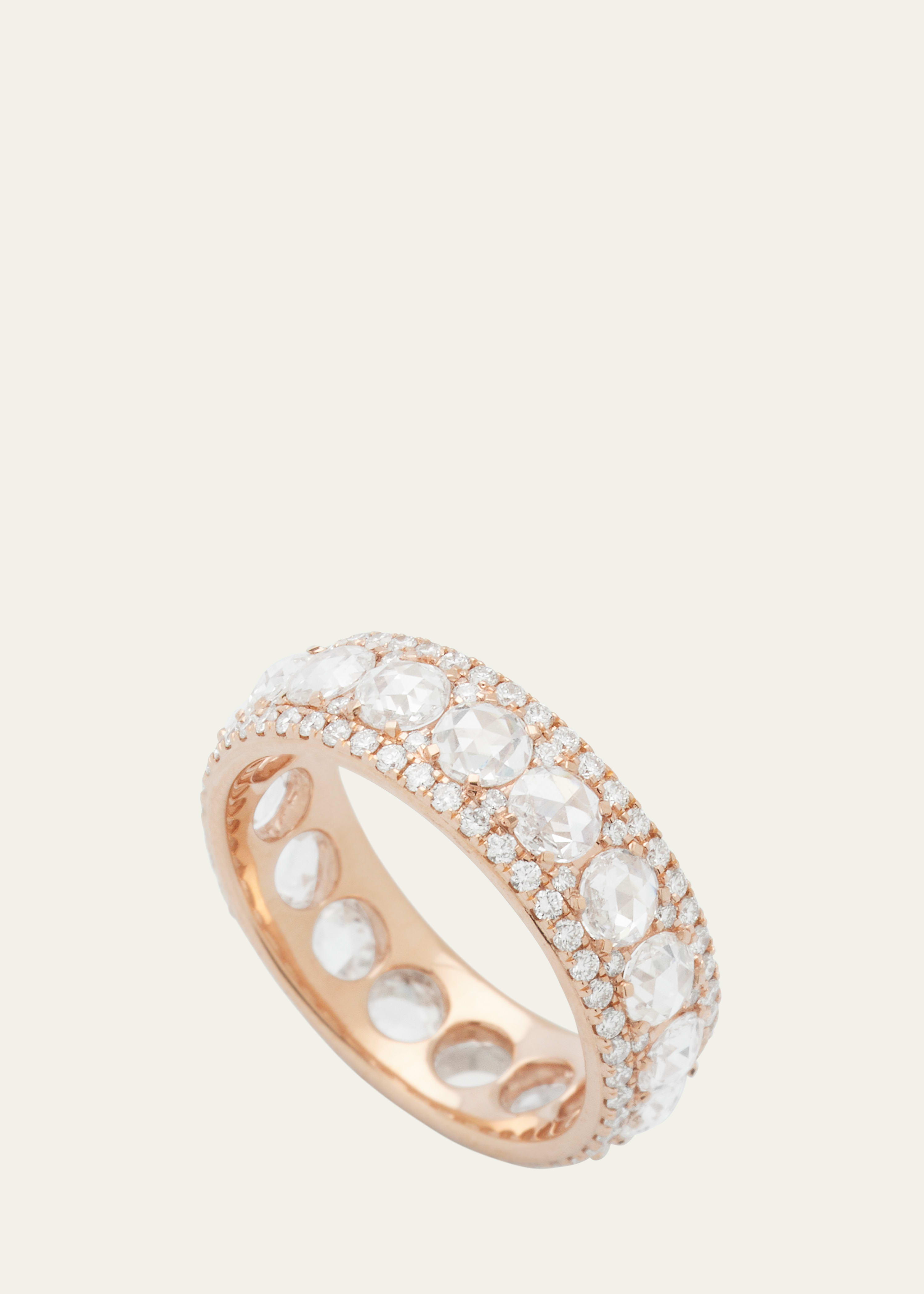 64 Facets 18k Rose Gold Linear Diamond Eternity Ring