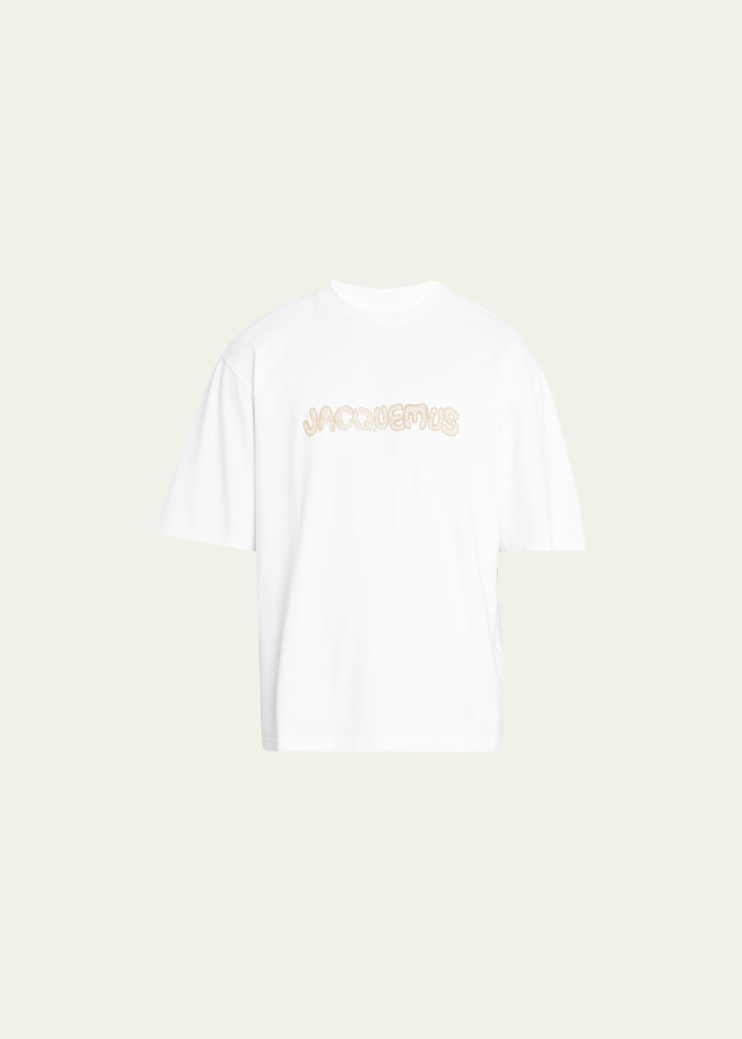 Shop Jacquemus Men's Raphia Logo Jersey T-shirt In Print Macrame Log